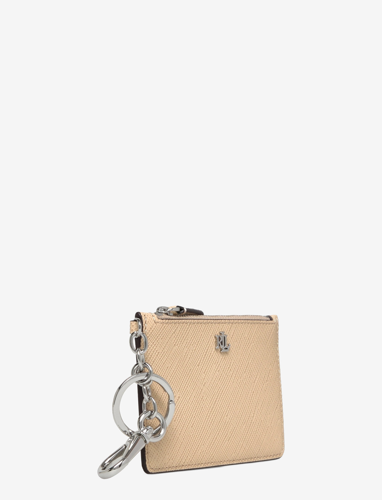 Lauren Ralph Lauren - Crosshatch Leather Zip Card Case - card holders - sand dne - 2