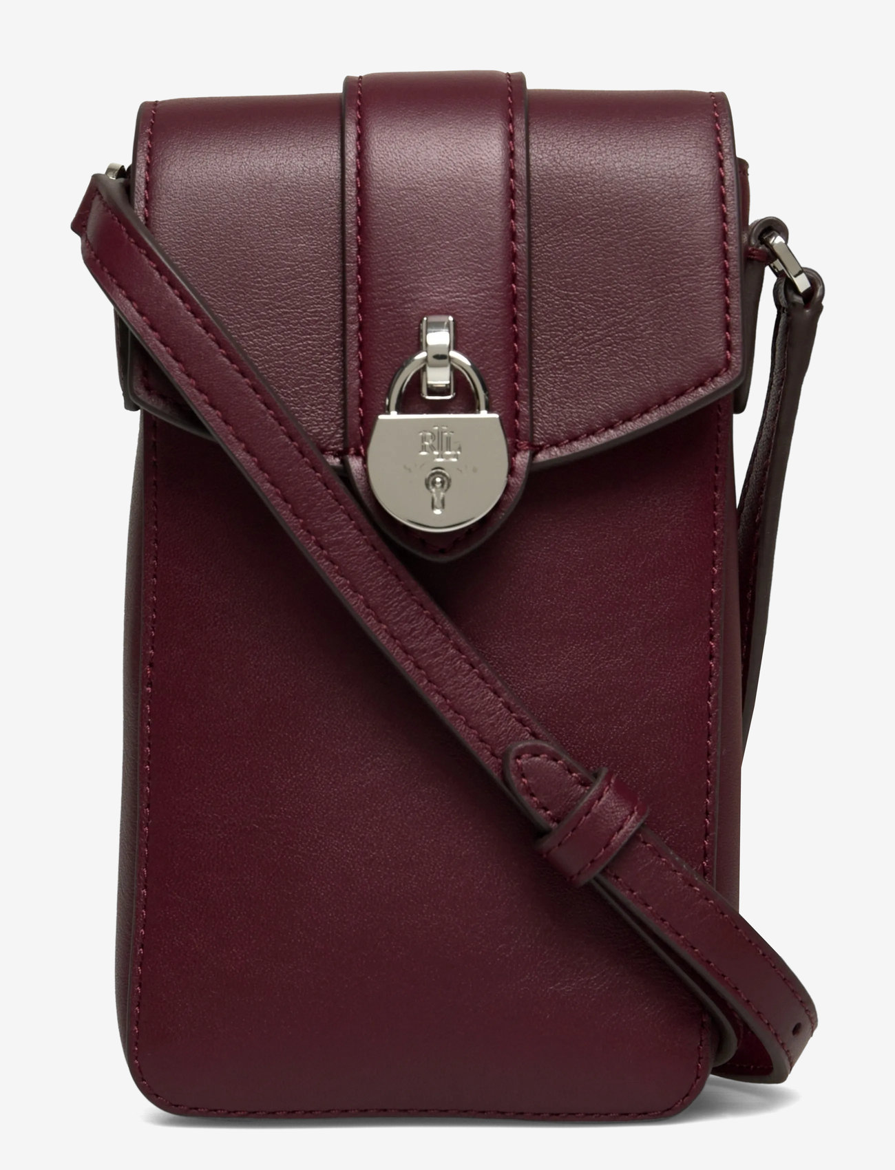 Lauren Ralph Lauren - Leather Tanner Crossbody Tech Case - crossbody bags - dark garnet - 0