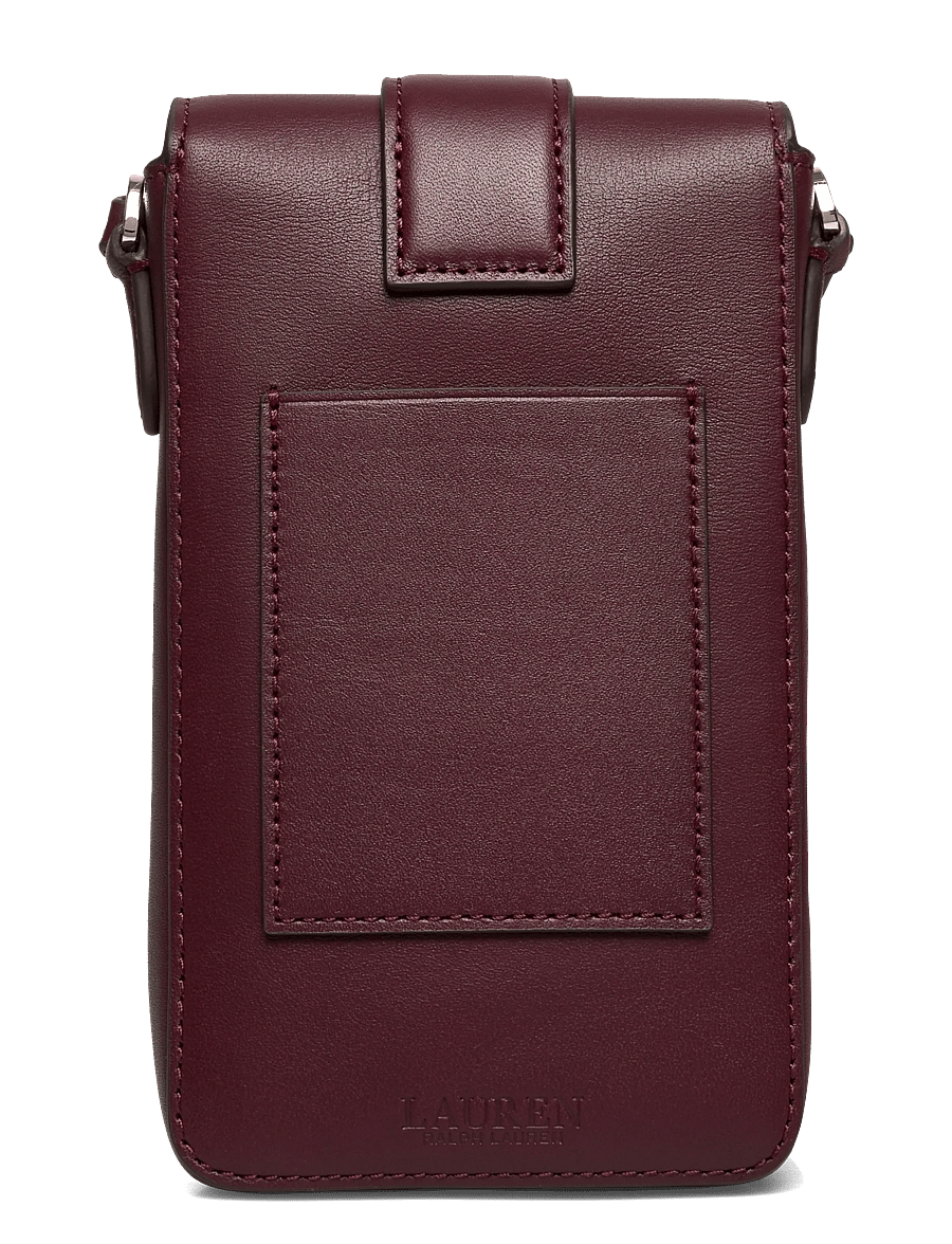 Lauren Ralph Lauren - Leather Tanner Crossbody Tech Case - rankinės ilgu dirželiu - dark garnet - 1