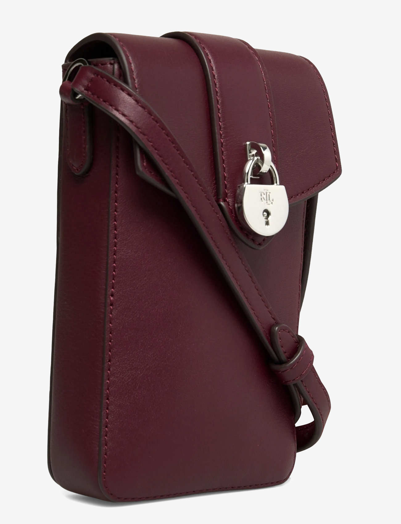 Lauren Ralph Lauren - Leather Tanner Crossbody Tech Case - crossbody bags - dark garnet - 2