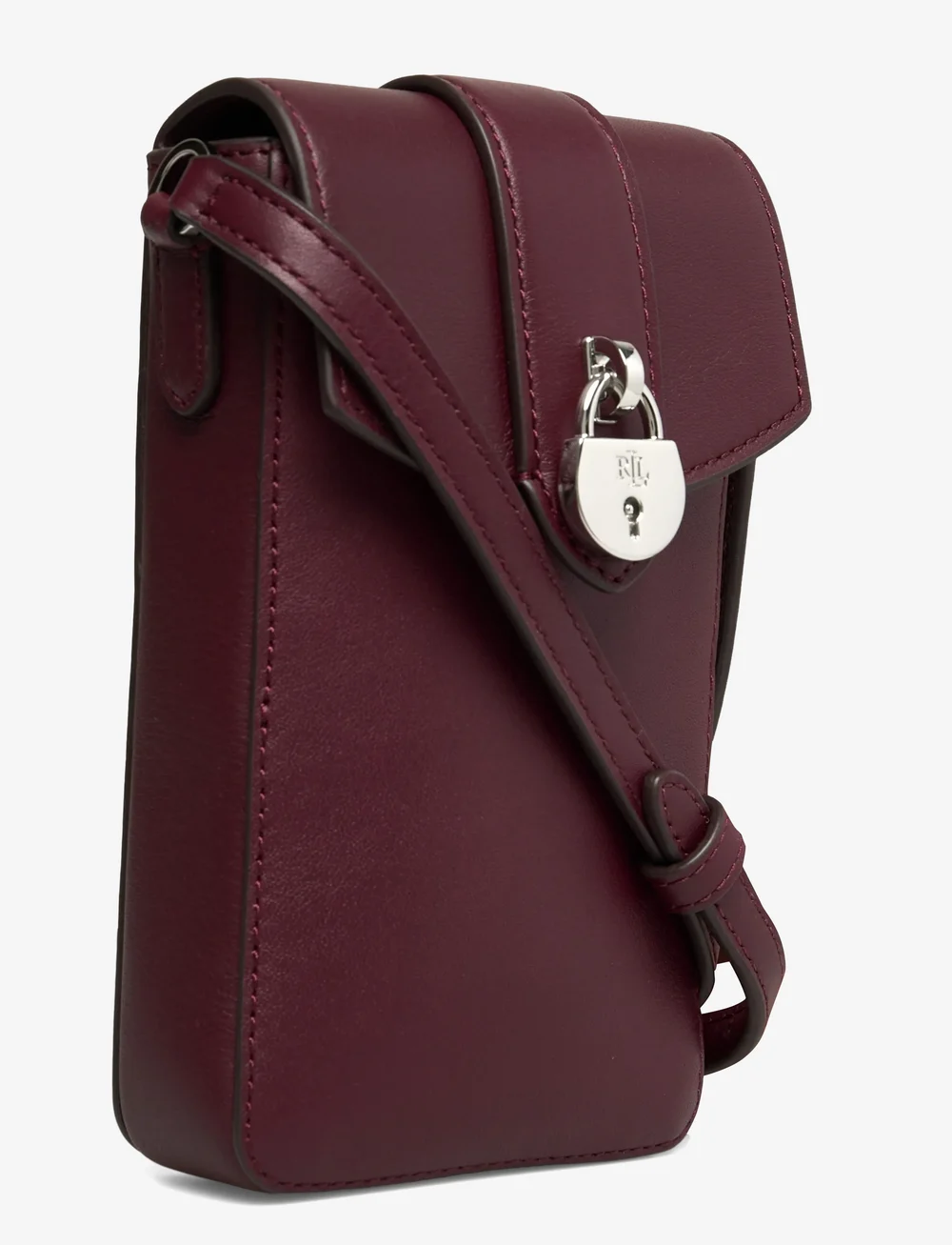 Lauren Ralph Lauren - Leather Tanner Crossbody Tech Case - umhängetaschen - dark garnet - 2