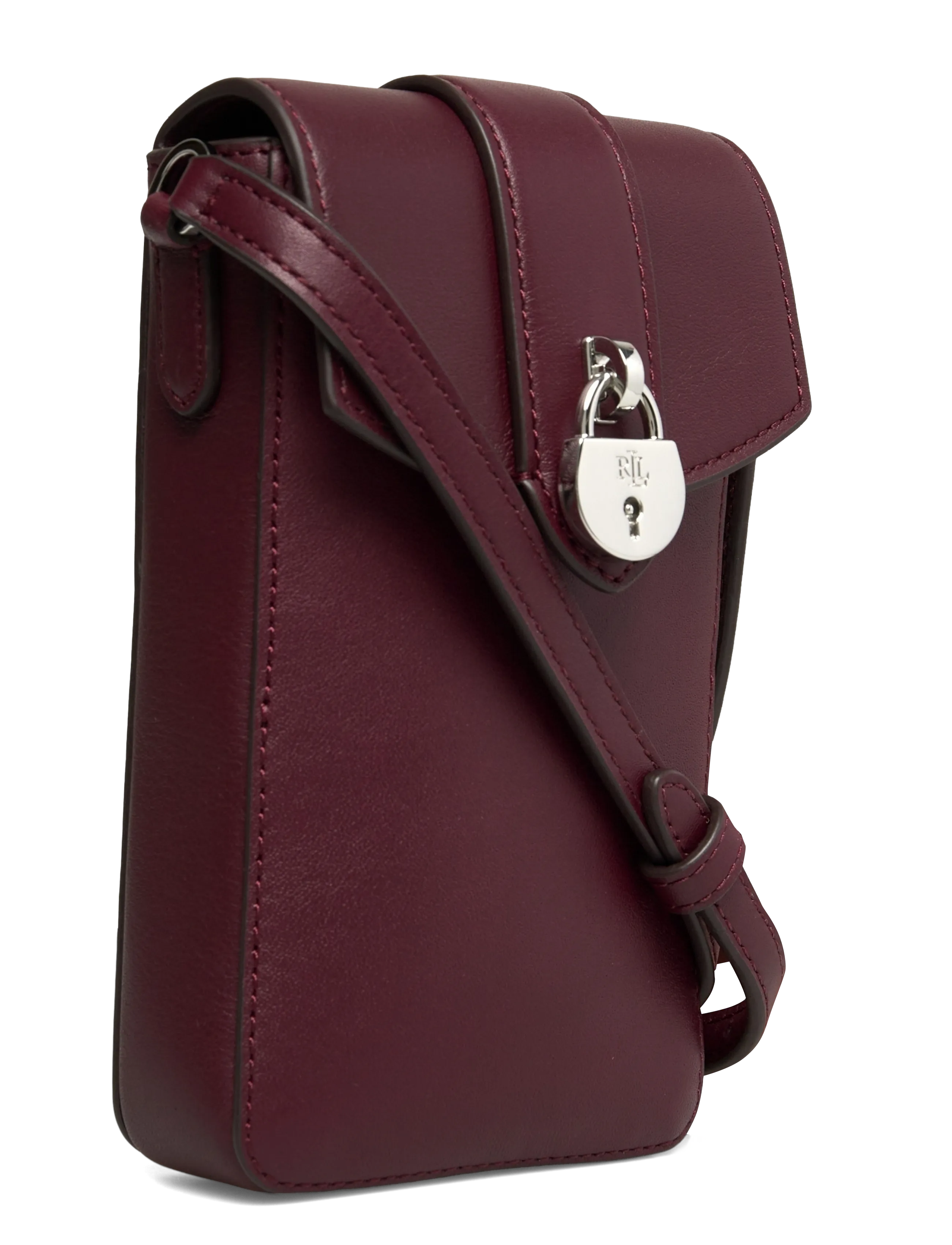 Lauren Ralph Lauren - Leather Tanner Crossbody Tech Case - torebki crossbody - dark garnet - 2