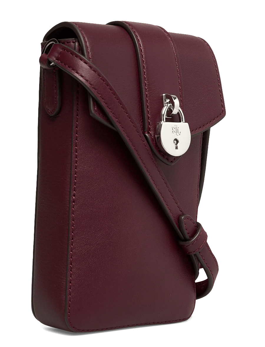 Lauren Ralph Lauren - Leather Tanner Crossbody Tech Case - rankinės ilgu dirželiu - dark garnet - 2