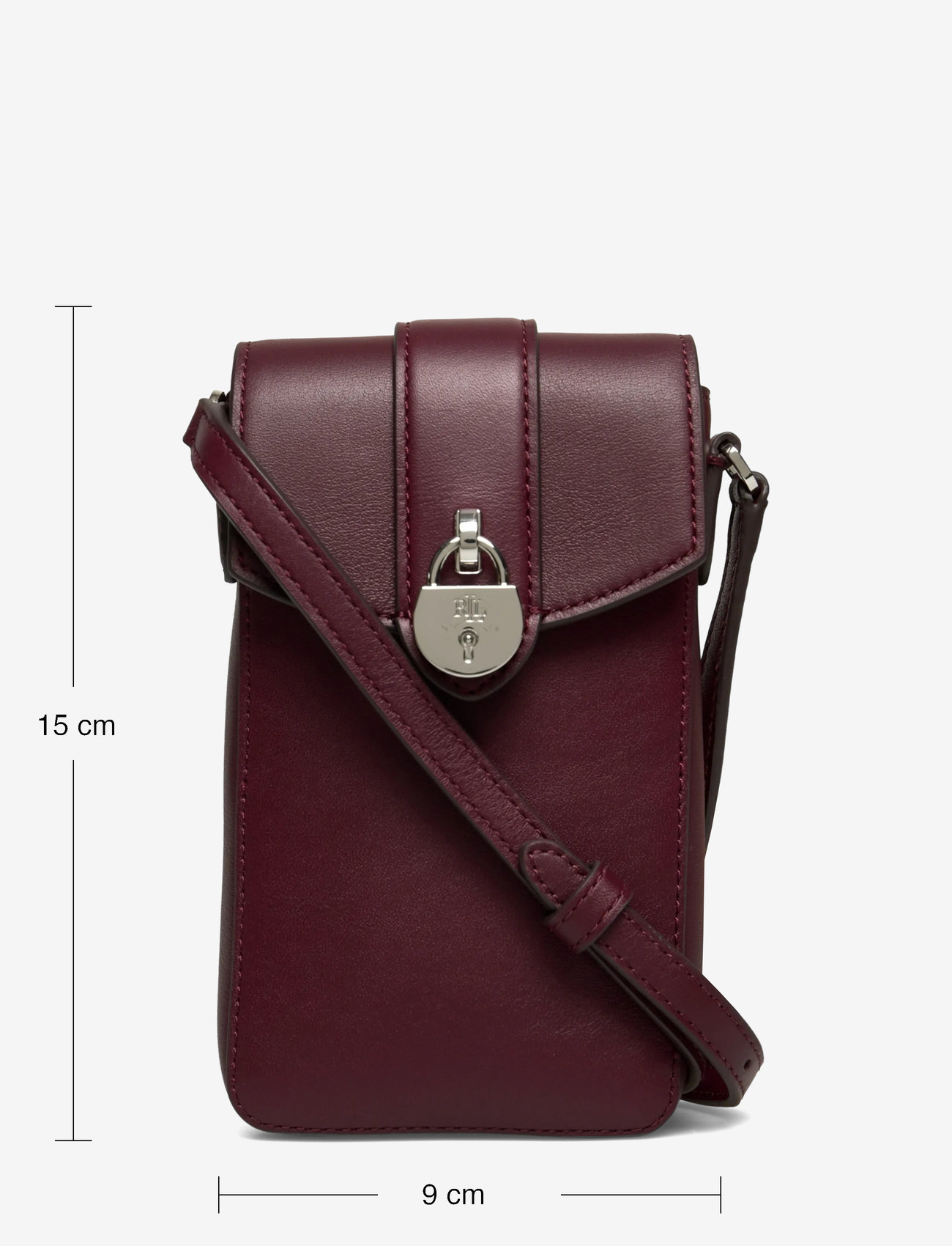 Lauren Ralph Lauren - Leather Tanner Crossbody Tech Case - crossbody bags - dark garnet - 3