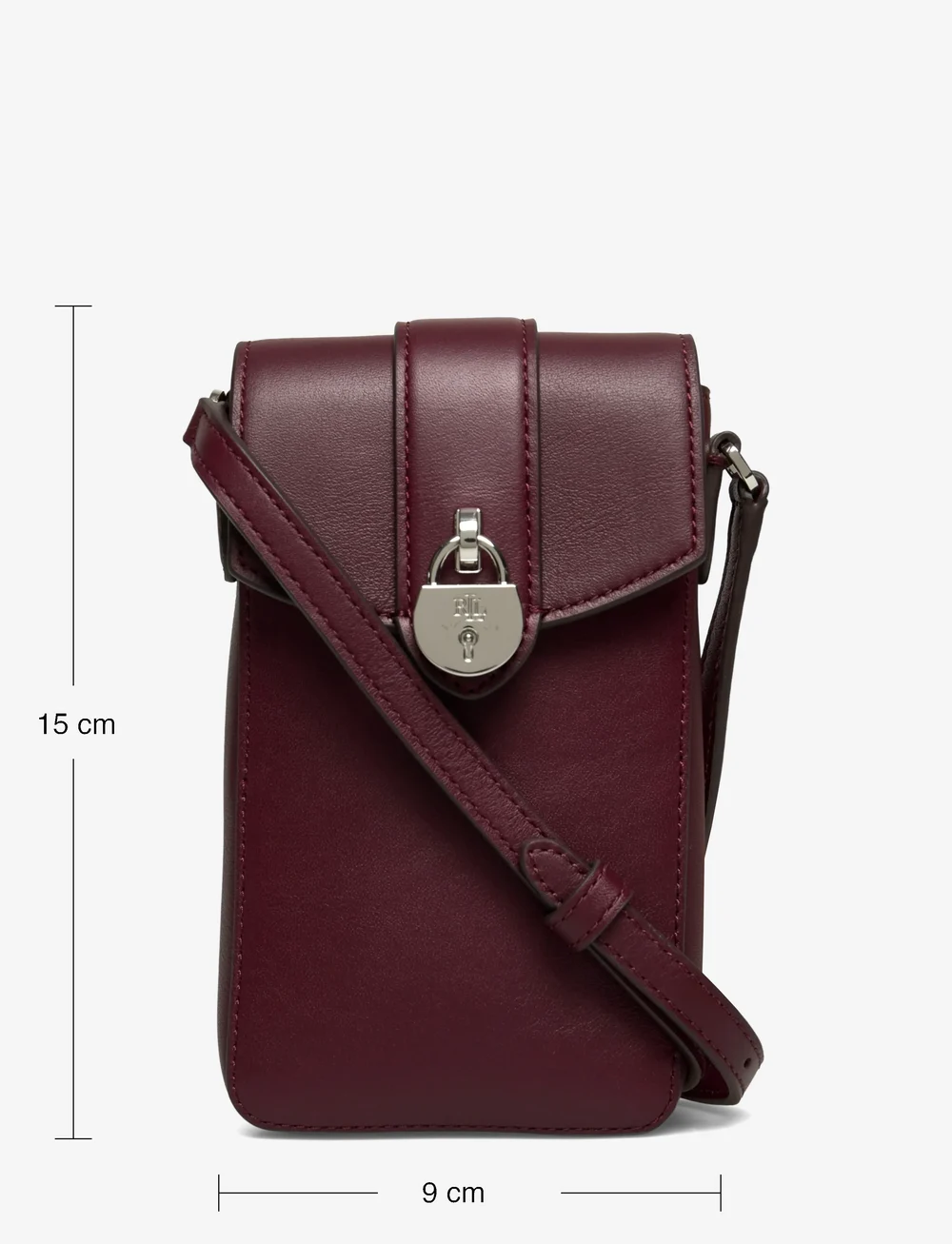 Lauren Ralph Lauren - Leather Tanner Crossbody Tech Case - umhängetaschen - dark garnet - 3