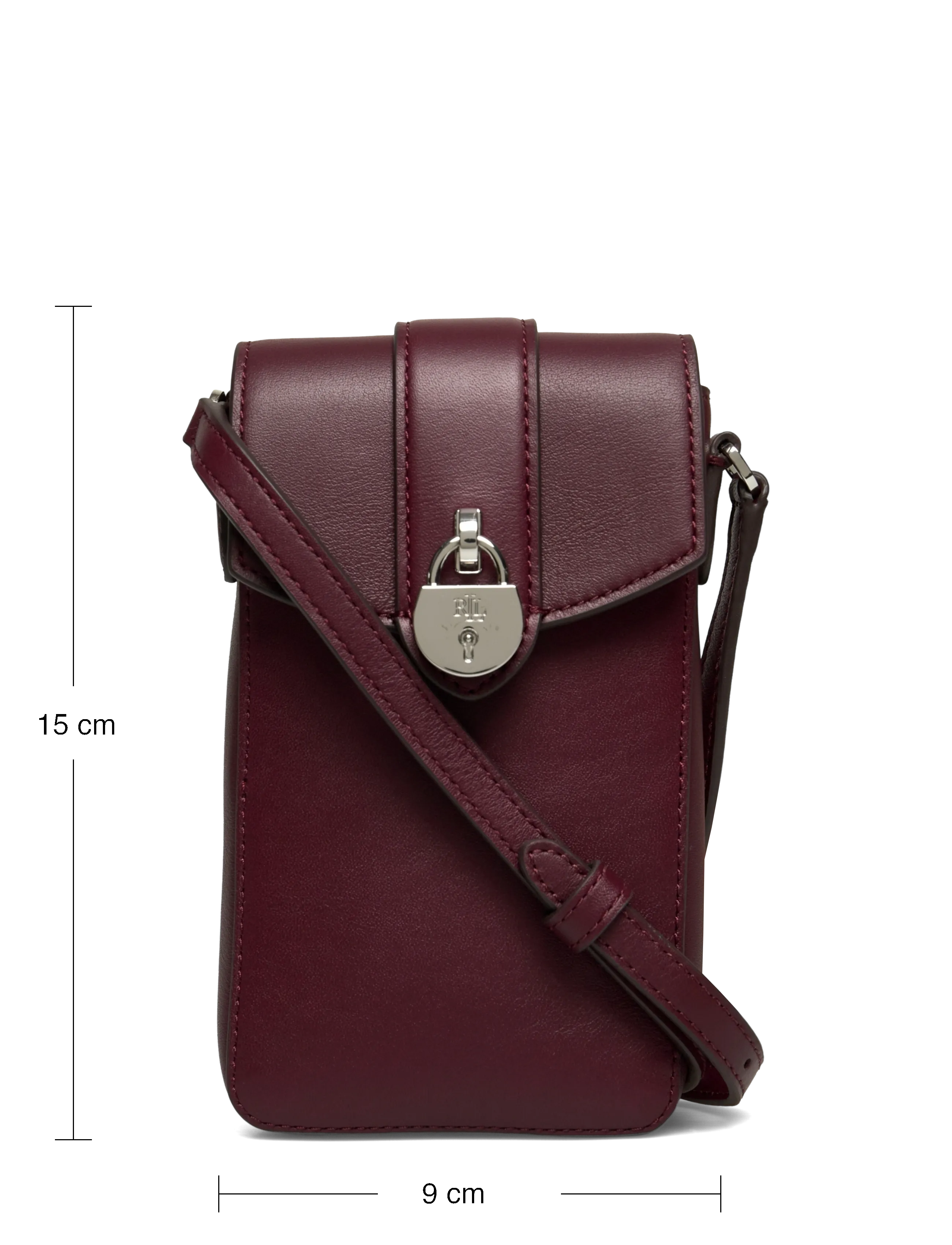 Lauren Ralph Lauren - Leather Tanner Crossbody Tech Case - torebki crossbody - dark garnet - 3