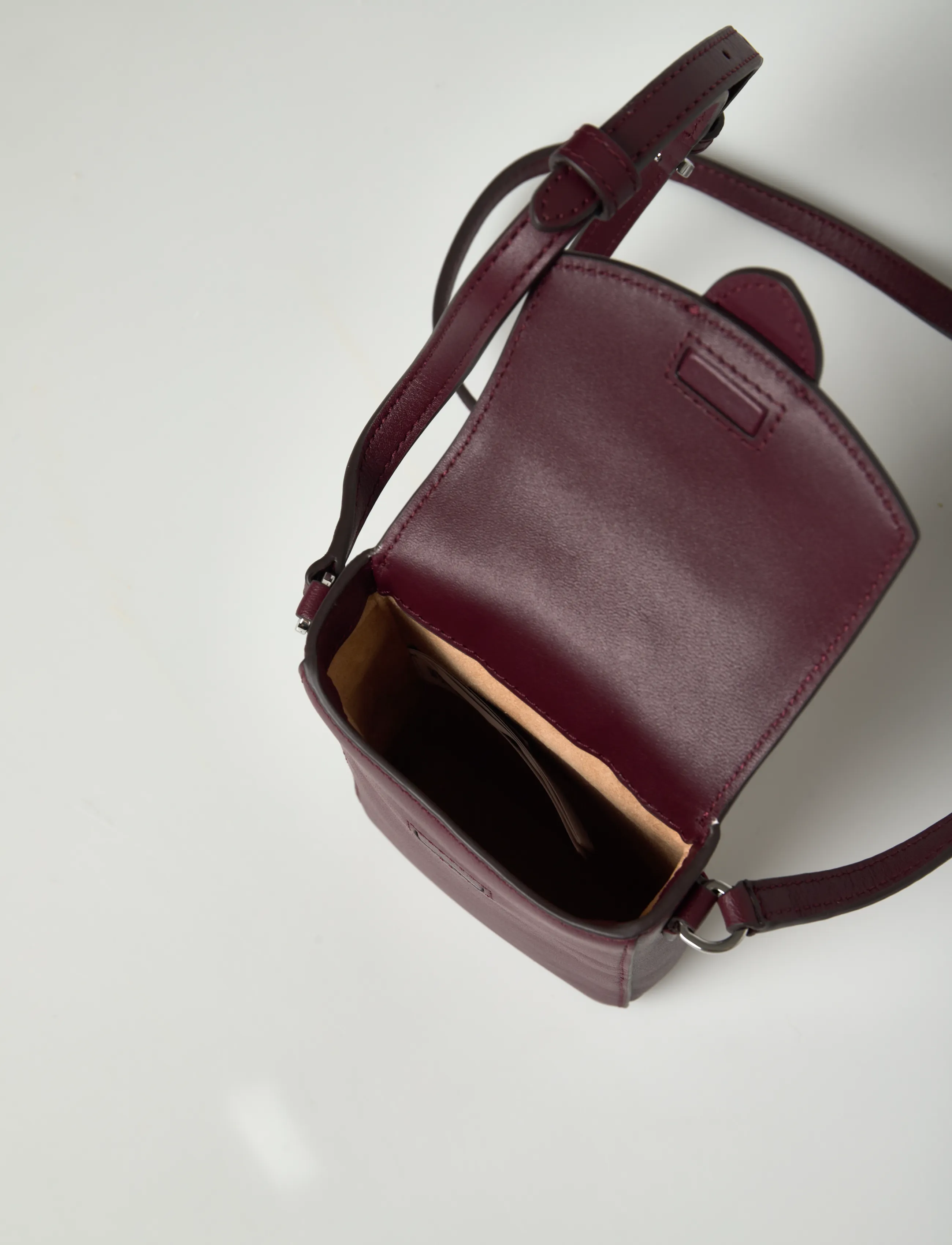 Lauren Ralph Lauren - Leather Tanner Crossbody Tech Case - rankinės ilgu dirželiu - dark garnet - 5