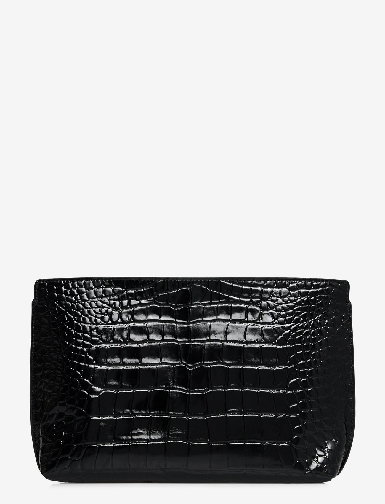 Lauren Ralph Lauren - Crocodile-Embossed Leather Large Pouch - speciella tillfällen - black - 1