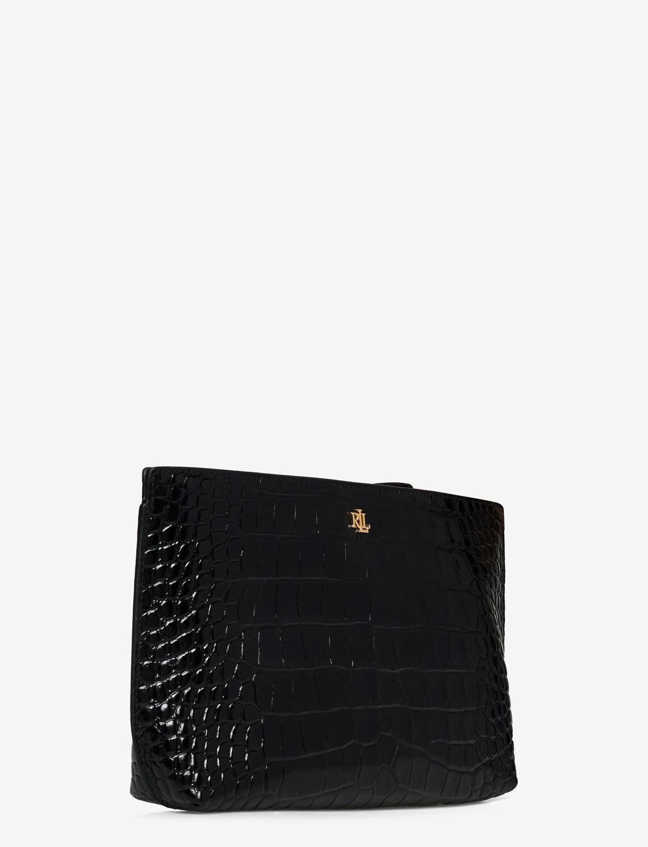 Lauren Ralph Lauren - Crocodile-Embossed Leather Large Pouch - speciella tillfällen - black - 2