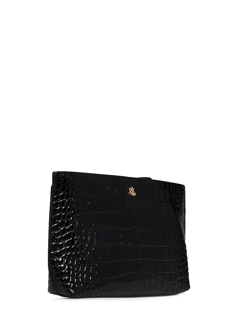 Lauren Ralph Lauren - Crocodile-Embossed Leather Large Pouch - speciella tillfällen - black - 2