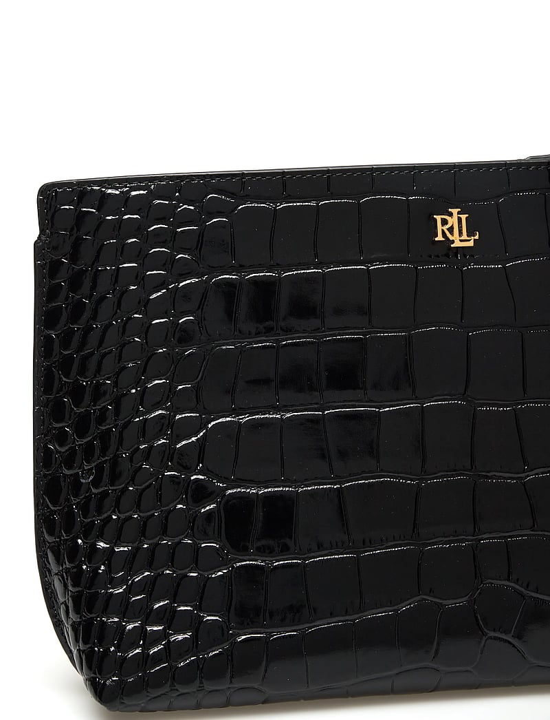 Lauren Ralph Lauren - Crocodile-Embossed Leather Large Pouch - speciella tillfällen - black - 3