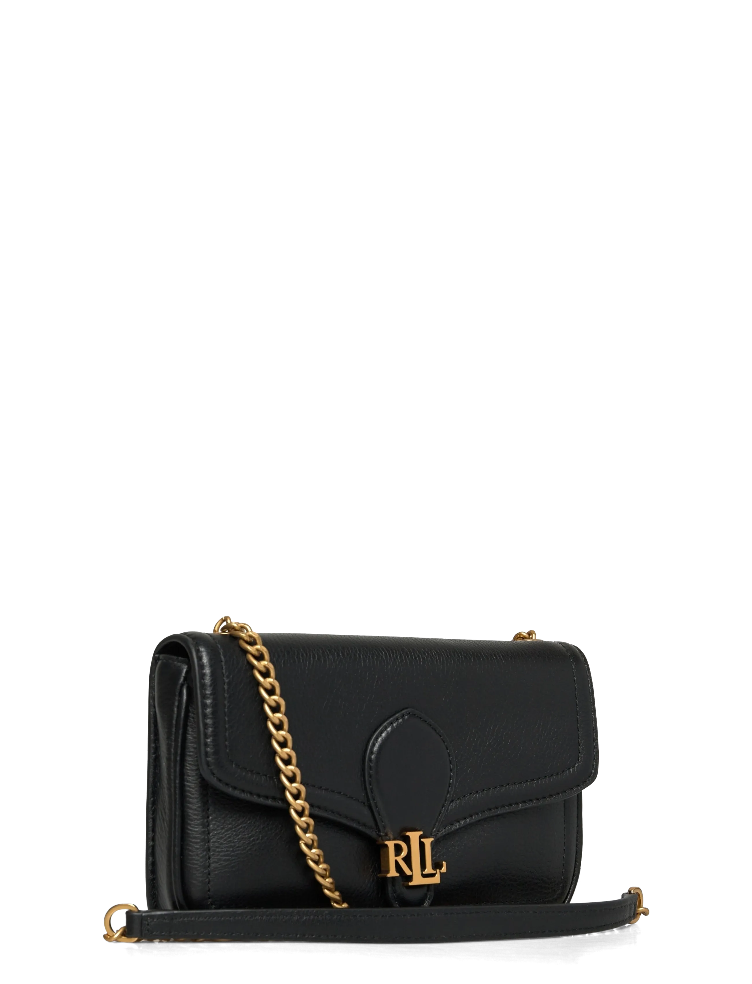 Lauren Ralph Lauren - Pebbled Leather Bradley Crossbody Wallet - crossbody bags - black - 2