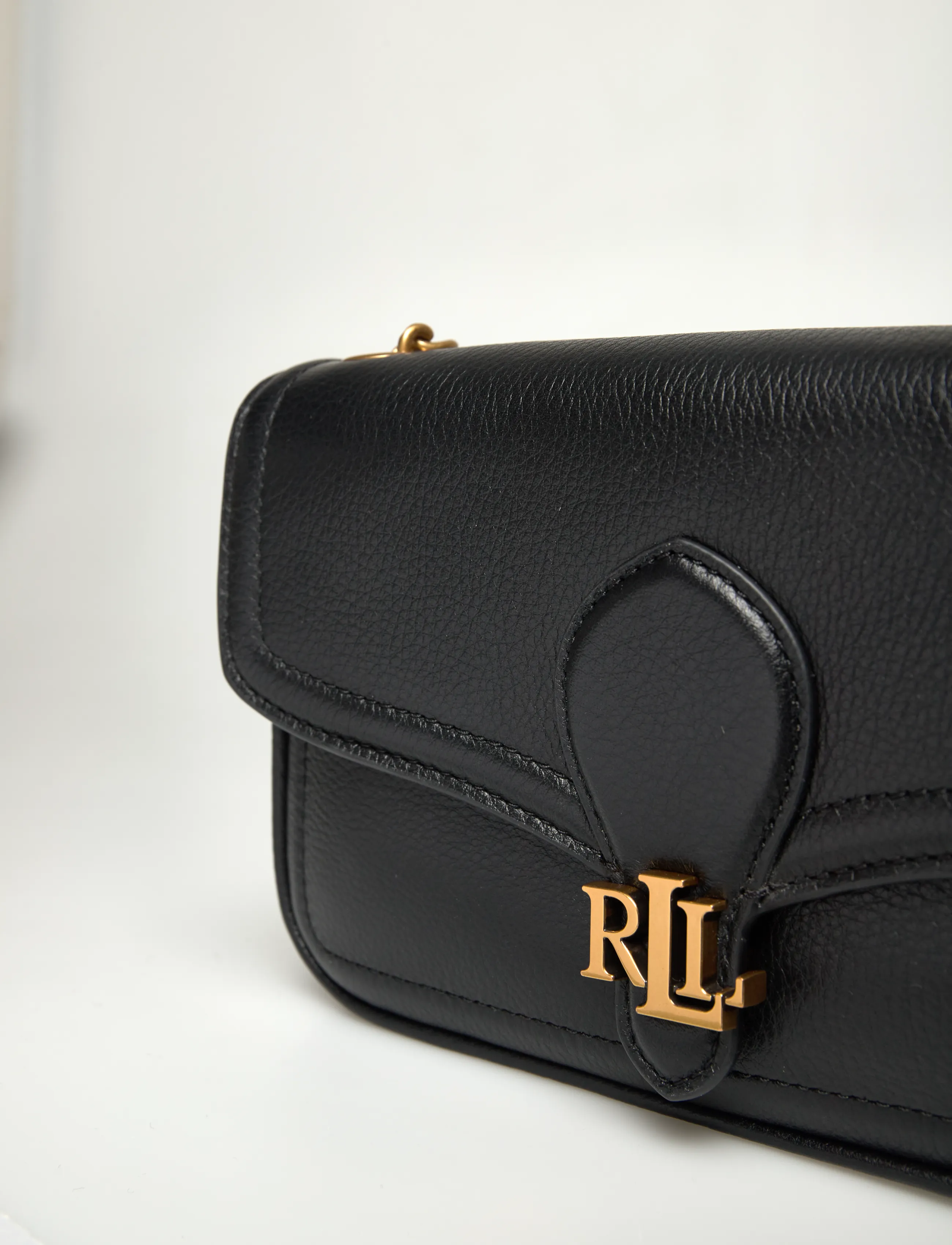 Lauren Ralph Lauren - Pebbled Leather Bradley Crossbody Wallet - crossbody bags - black - 5