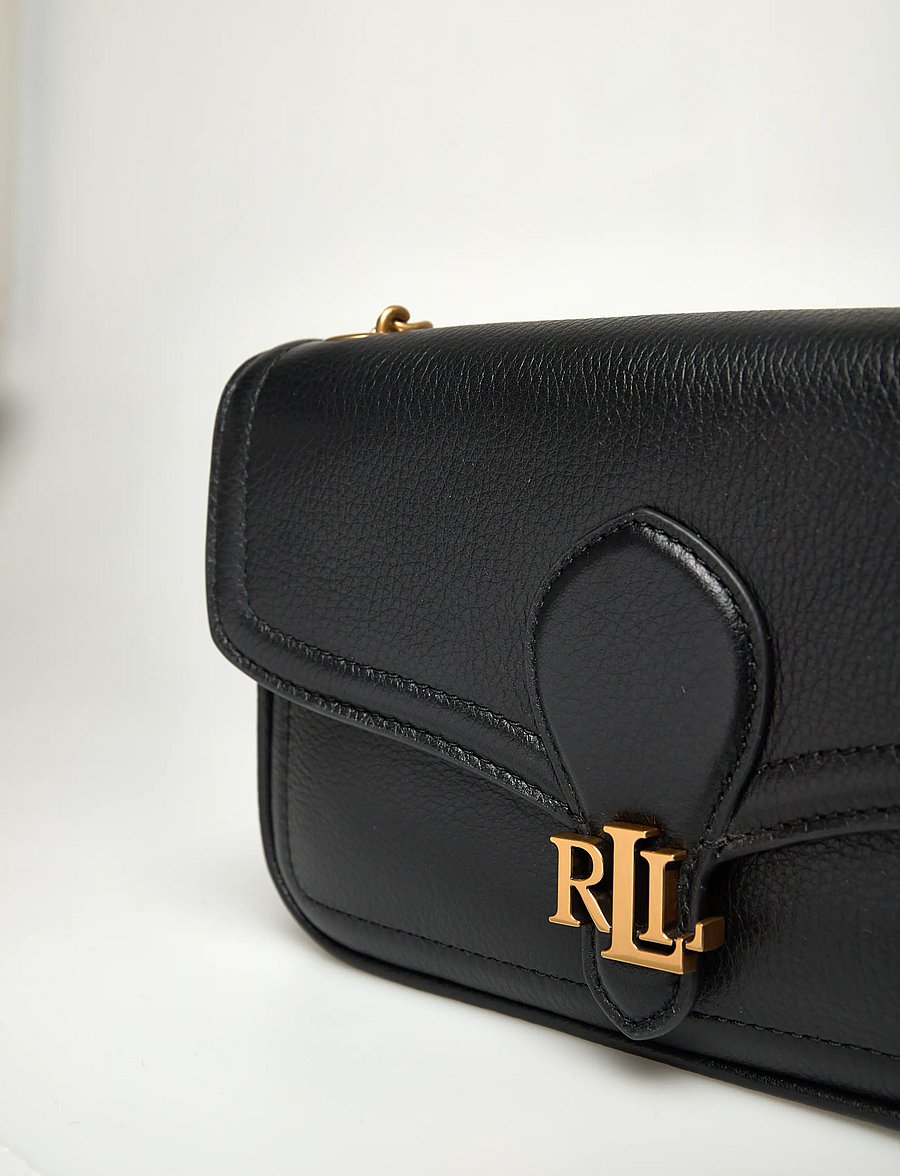 Lauren Ralph Lauren - Pebbled Leather Bradley Crossbody Wallet - crossbody bags - black - 5