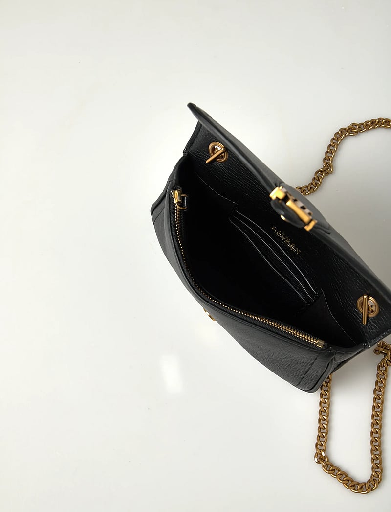 Lauren Ralph Lauren - Pebbled Leather Bradley Crossbody Wallet - crossbody bags - black - 4