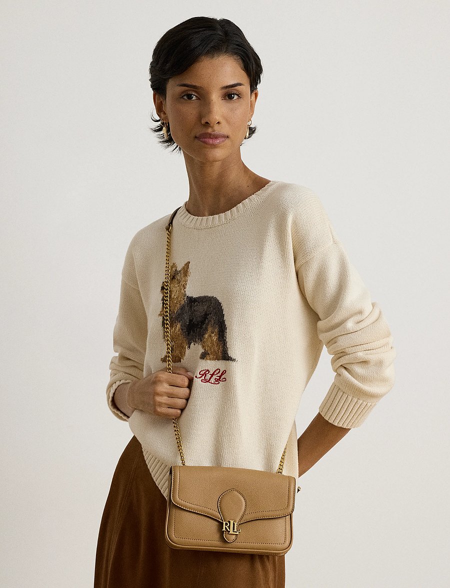 Lauren Ralph Lauren - Pebbled Leather Bradley Crossbody Wallet - umhängetaschen - camel - 4