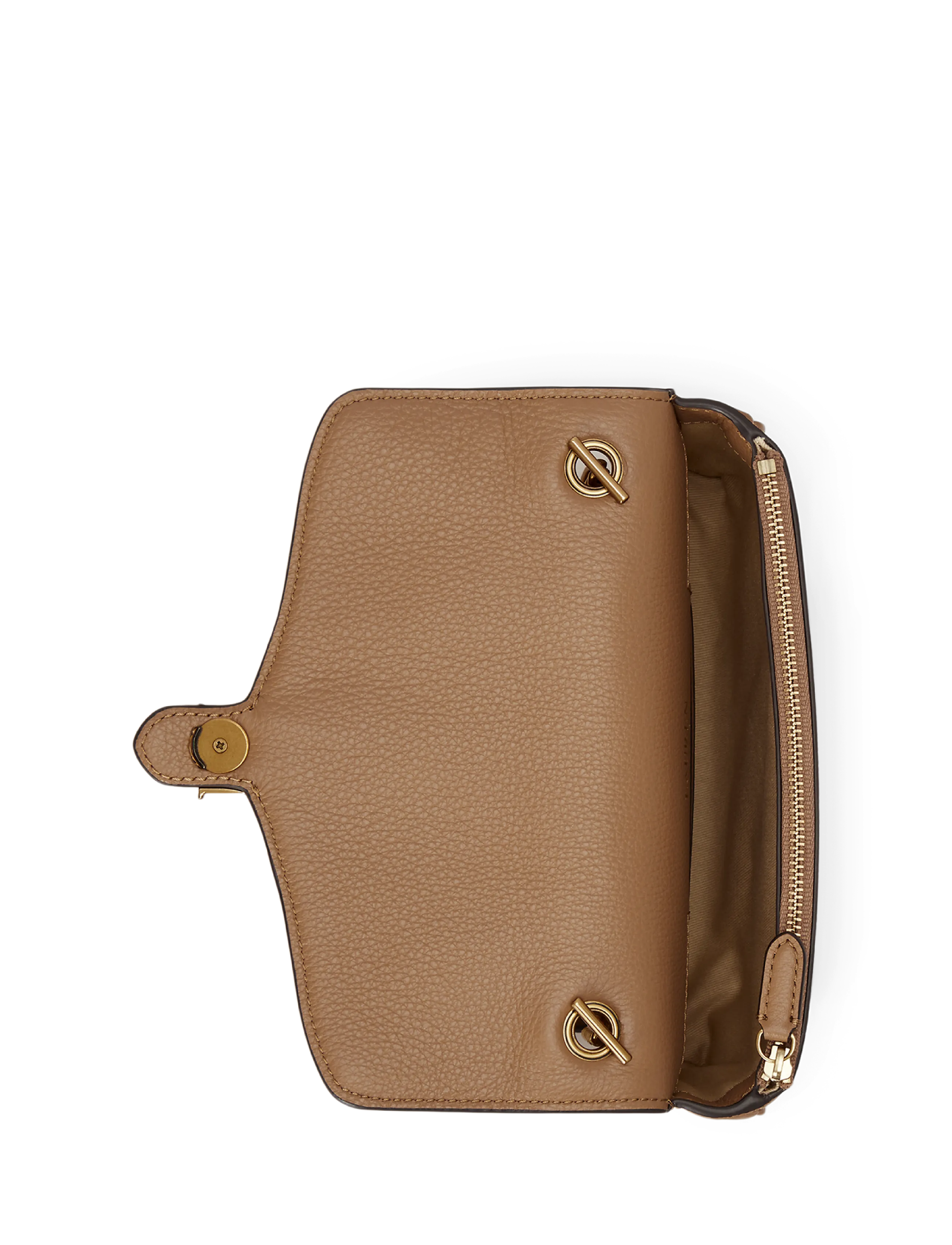 Lauren Ralph Lauren - Pebbled Leather Bradley Crossbody Wallet - Üleõlakotid - camel - 5