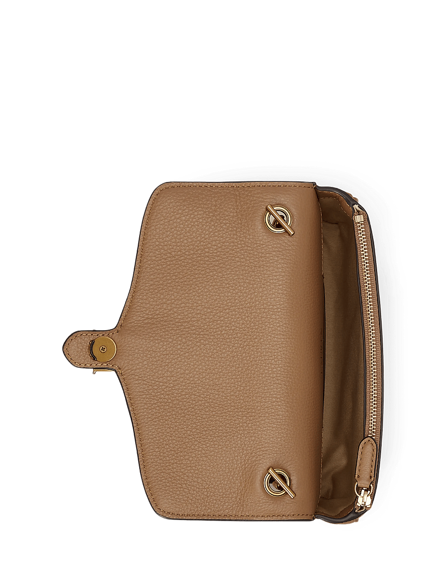 Lauren Ralph Lauren - Pebbled Leather Bradley Crossbody Wallet - umhängetaschen - camel - 5