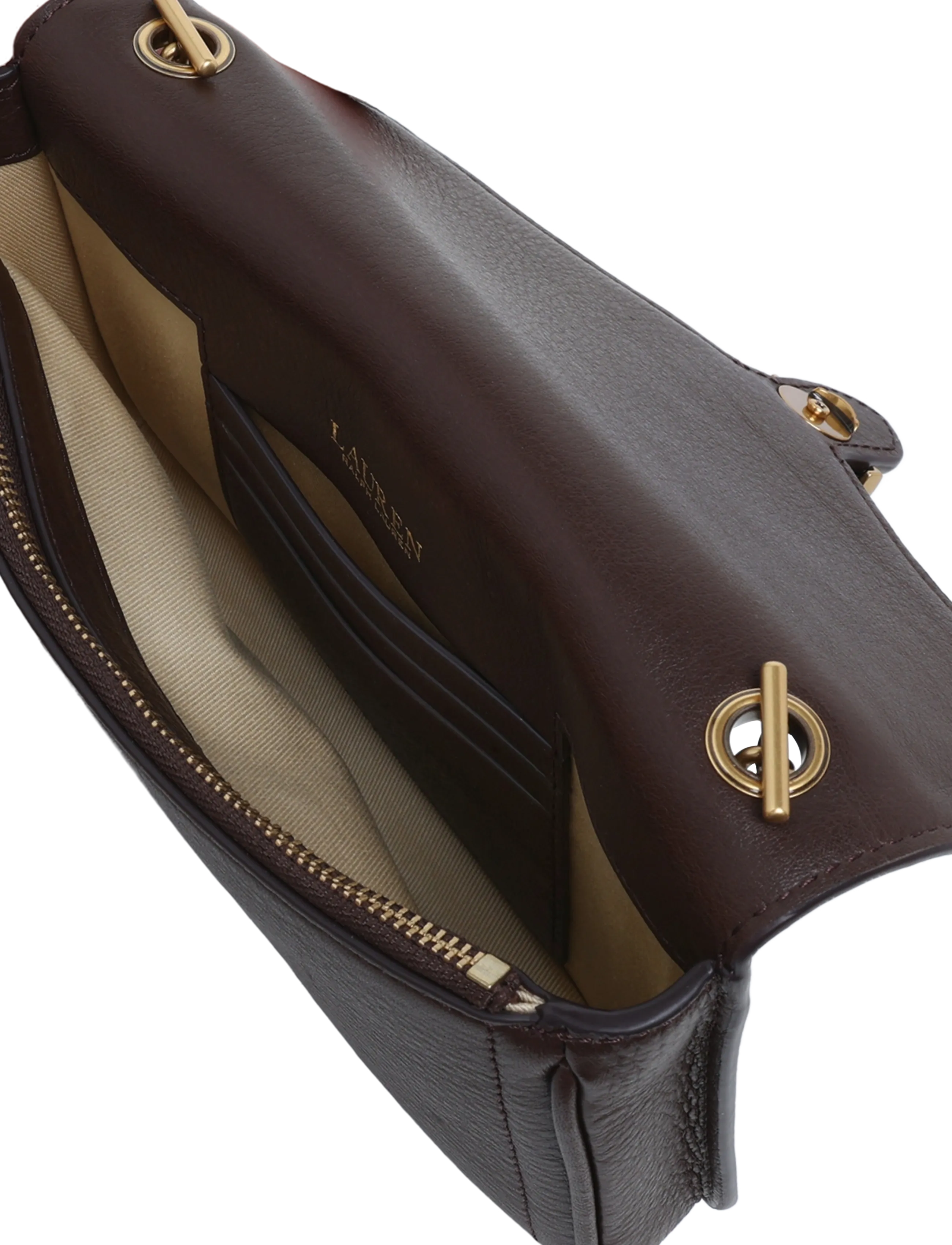 Lauren Ralph Lauren - LUXE PEBBLE LTHR-BRADLEY WLLT-WOC-L - accessoires - chestnut brown - 4