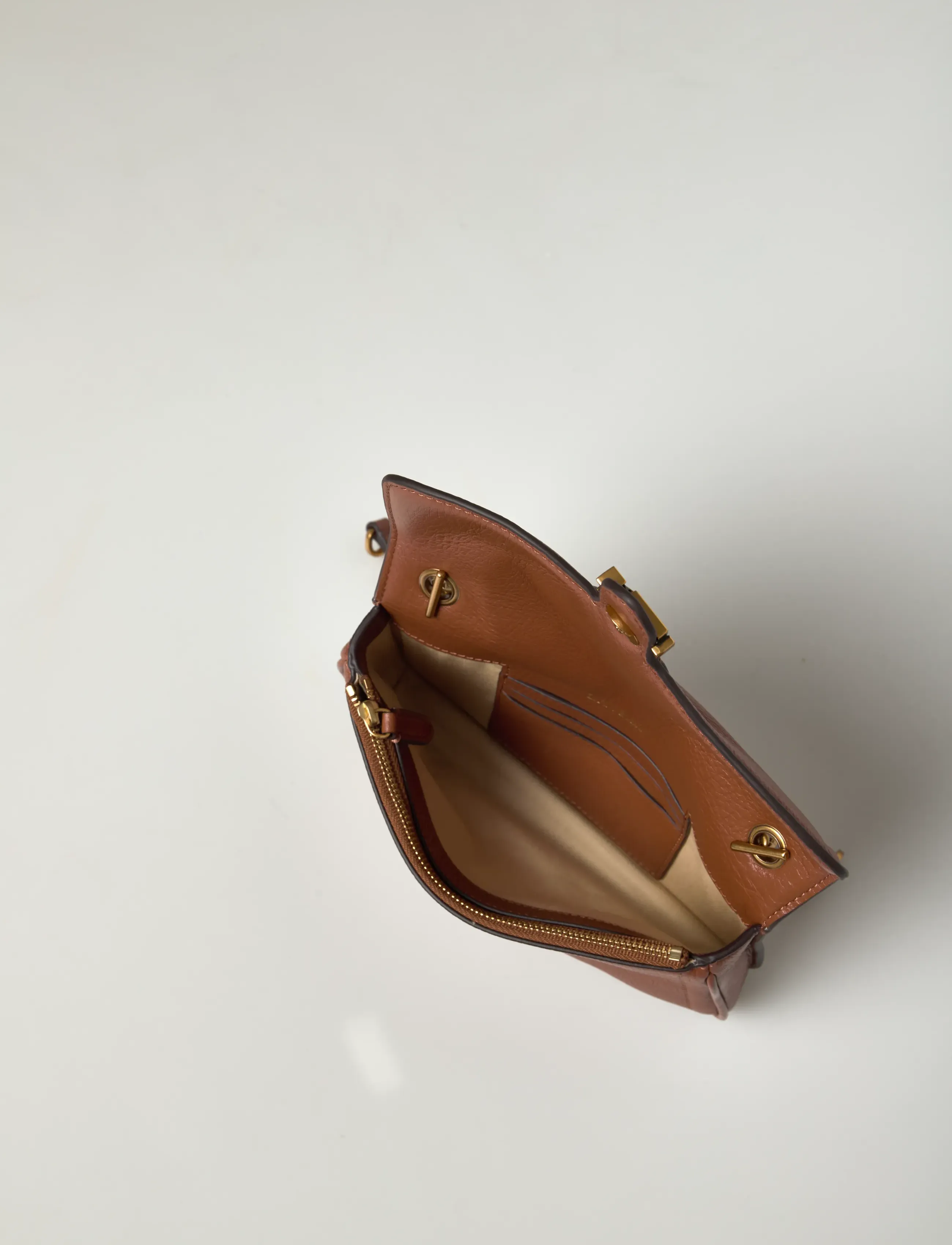 Lauren Ralph Lauren - Pebbled Leather Bradley Crossbody Wallet - accessoires - lauren tan - 5