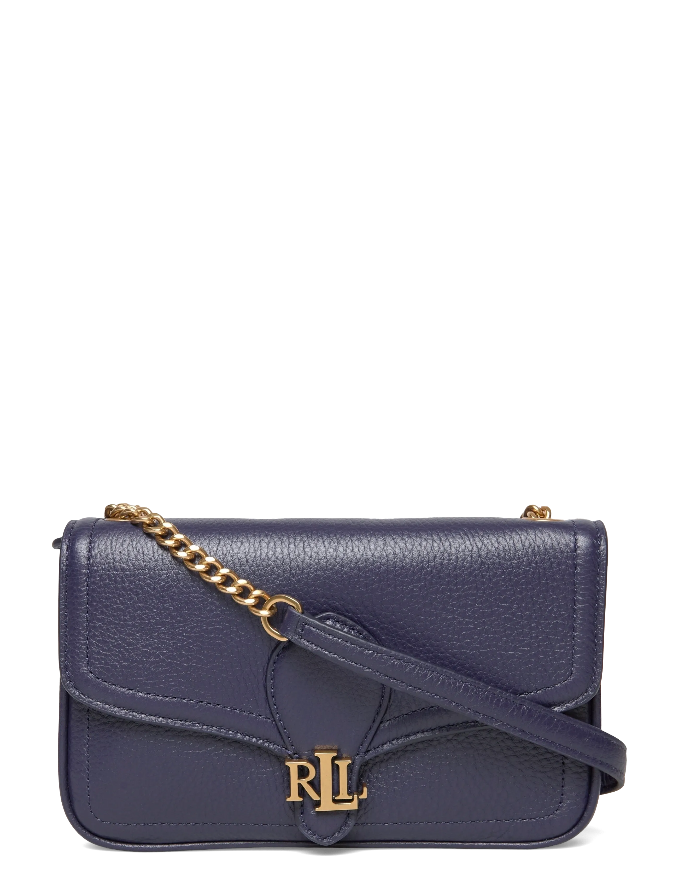 Pebbled Leather Bradley Crossbody Wallet - REFINED NAVY