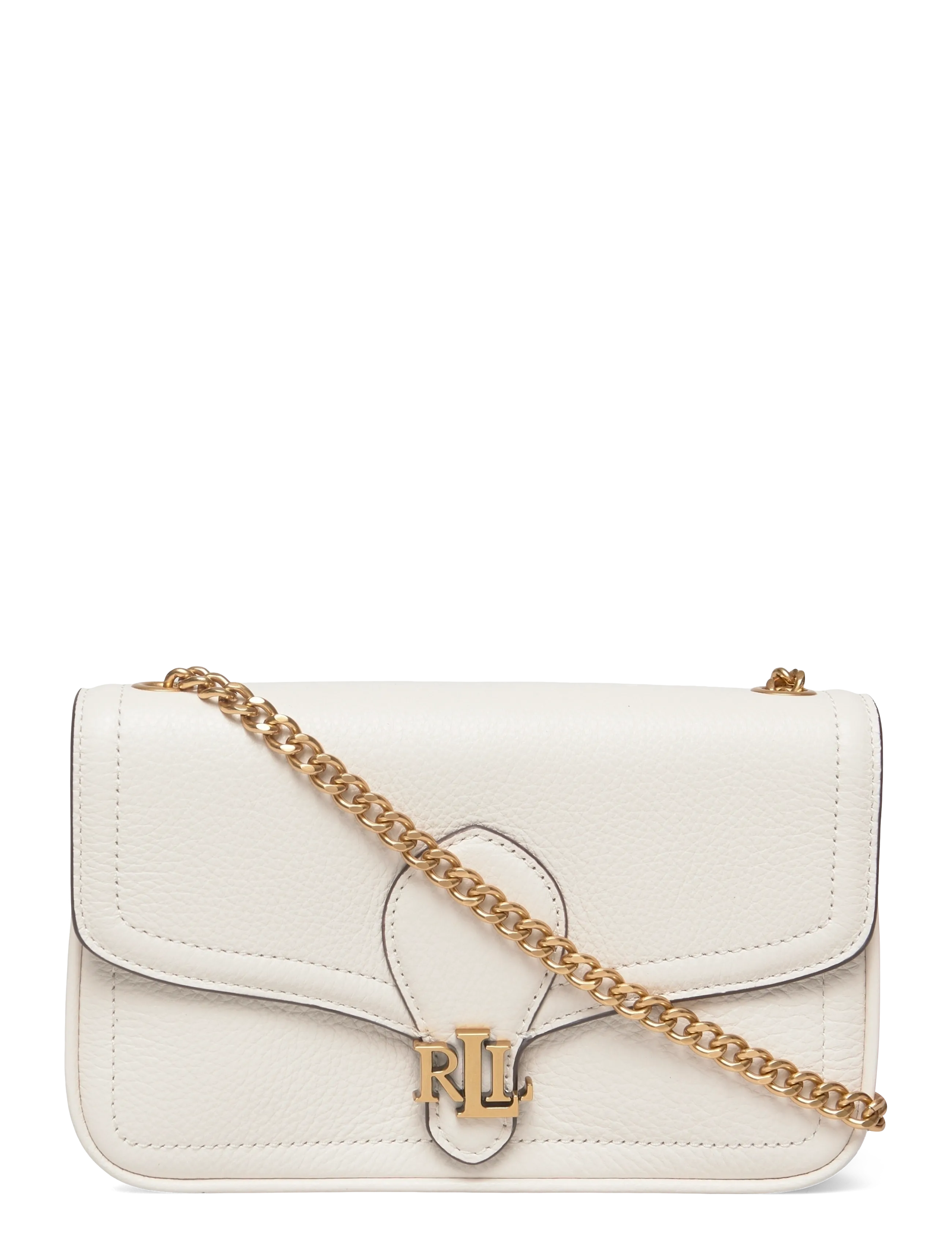 Lauren Ralph Lauren Pebbled Leather Bradley Crossbody Wallet - Crossbody Bags - SOFT WHITE / cream