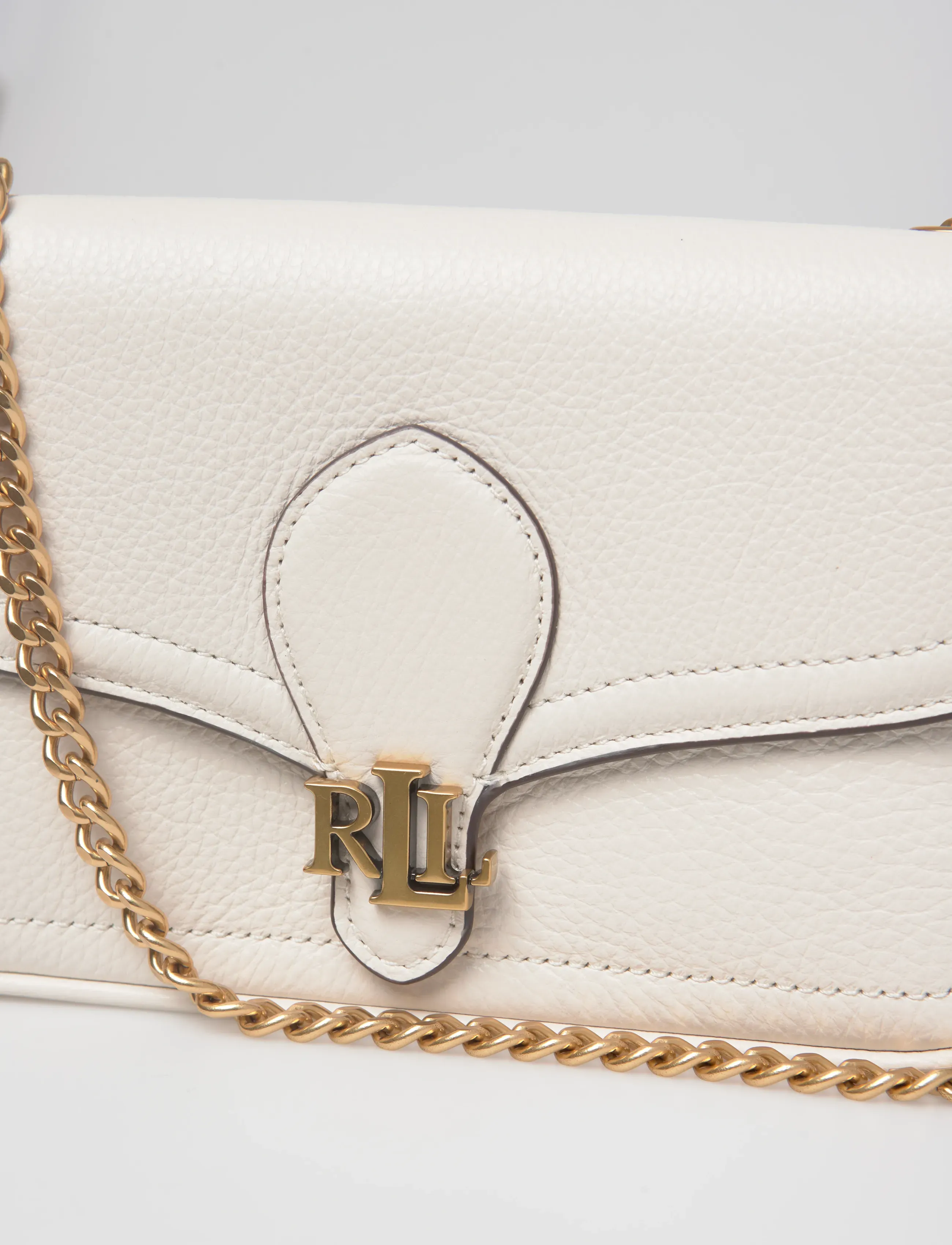 Lauren Ralph Lauren - Pebbled Leather Bradley Crossbody Wallet - crossbody bags - soft white - 4