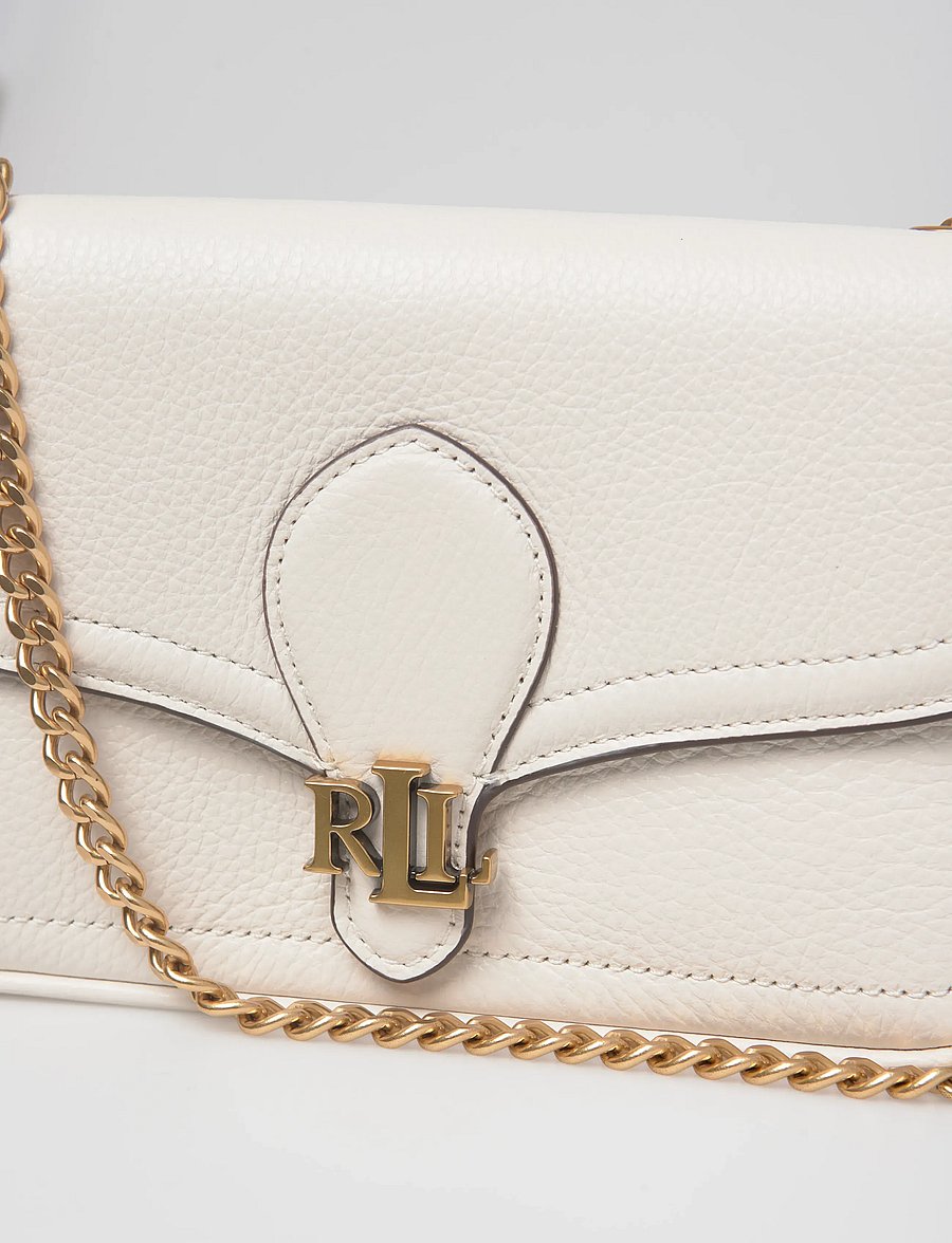 Lauren Ralph Lauren - Pebbled Leather Bradley Crossbody Wallet - umhängetaschen - soft white - 4