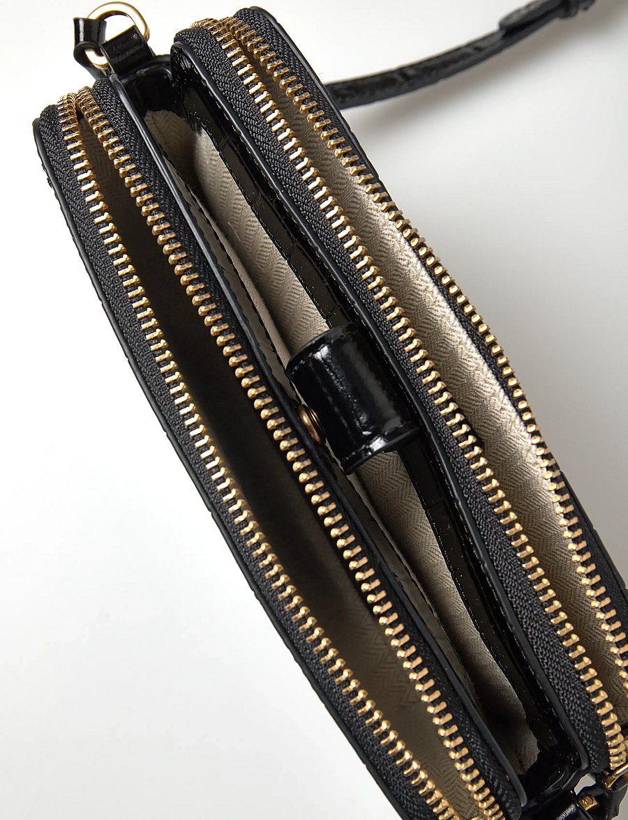 Lauren Ralph Lauren - Embossed Medium Witley Crossbody Wallet - black - 4