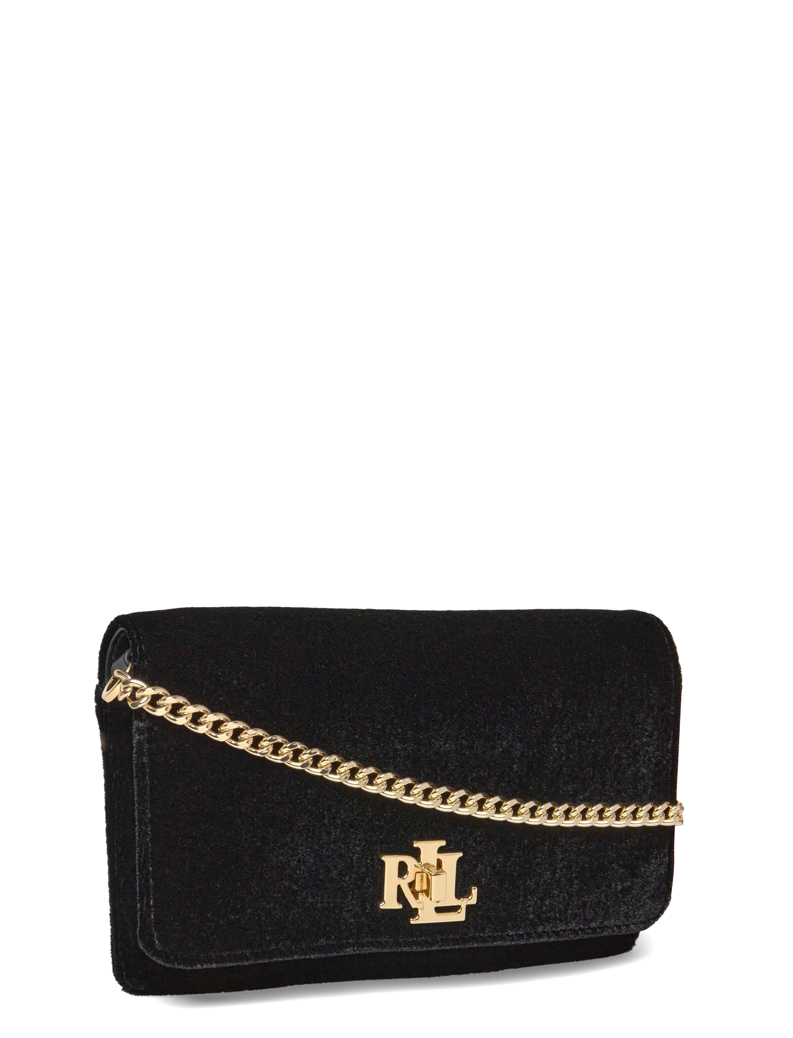 Lauren Ralph Lauren - Velvet Crossbody Turn-Lock Tech Case - crossbody bags - black - 2