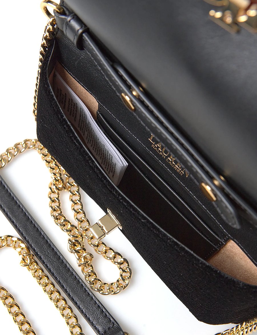 Lauren Ralph Lauren - Velvet Crossbody Turn-Lock Tech Case - crossbody bags - black - 4