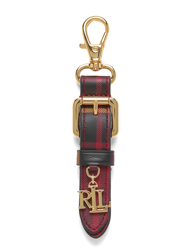Lauren Ralph Lauren - Logo Charm Plaid Nappa Leather Key Fob - nyckelringar & bag charms - holiday tartan/bl - 0