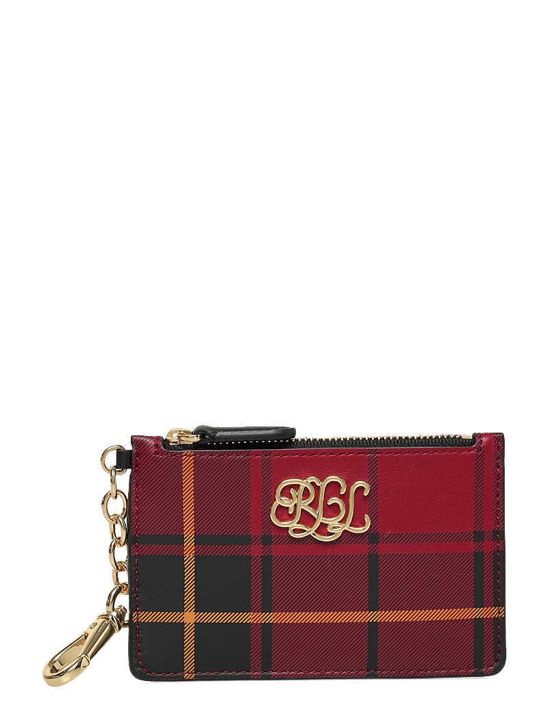 Lauren Ralph Lauren - Plaid Nappa Leather Zip Card Case - korthållare - holiday tartan/bl - 0