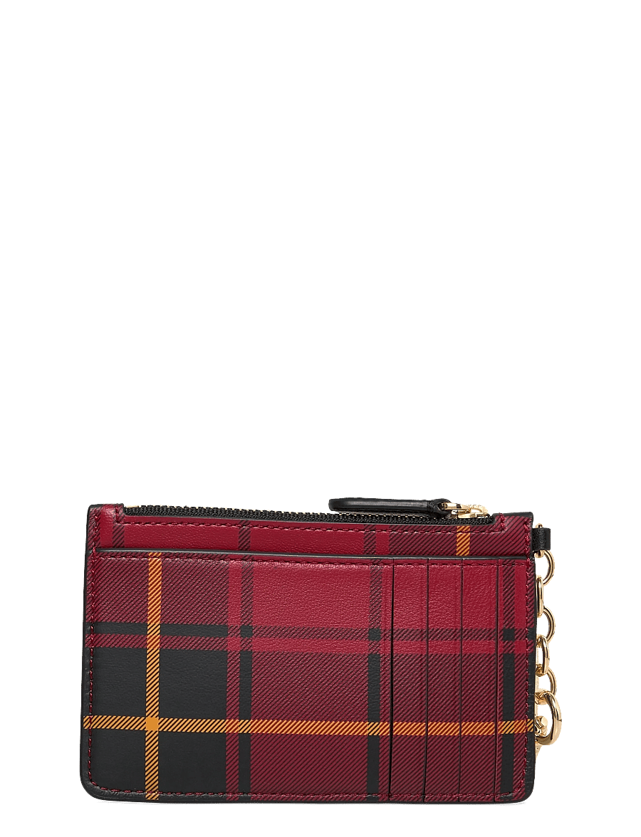Lauren Ralph Lauren - Plaid Nappa Leather Zip Card Case - kartenetuis - holiday tartan/bl - 1