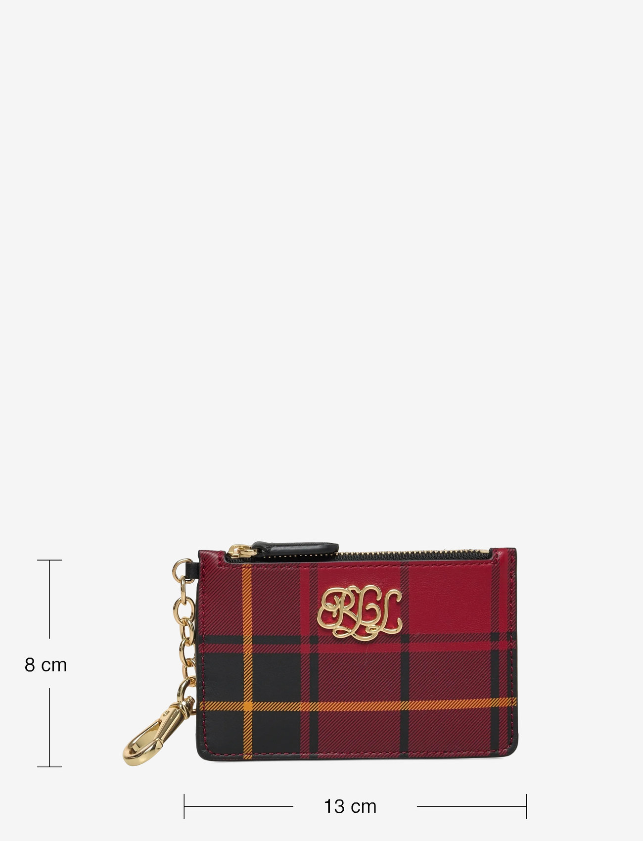 Lauren Ralph Lauren - Plaid Nappa Leather Zip Card Case - korthållare - holiday tartan/bl - 3