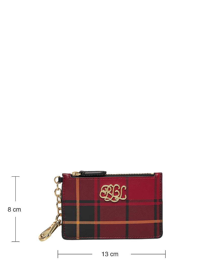 Lauren Ralph Lauren - Plaid Nappa Leather Zip Card Case - korthållare - holiday tartan/bl - 3
