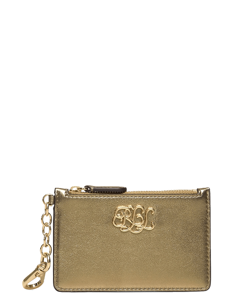 Lauren Ralph Lauren - Metallic Nappa Leather Zip Card Case - korthållare - antique gold - 0