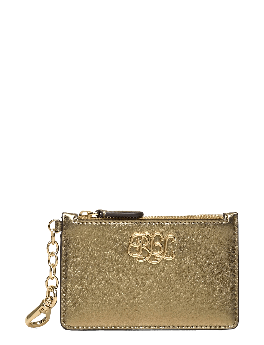 Lauren Ralph Lauren - Metallic Nappa Leather Zip Card Case - antique gold - 0