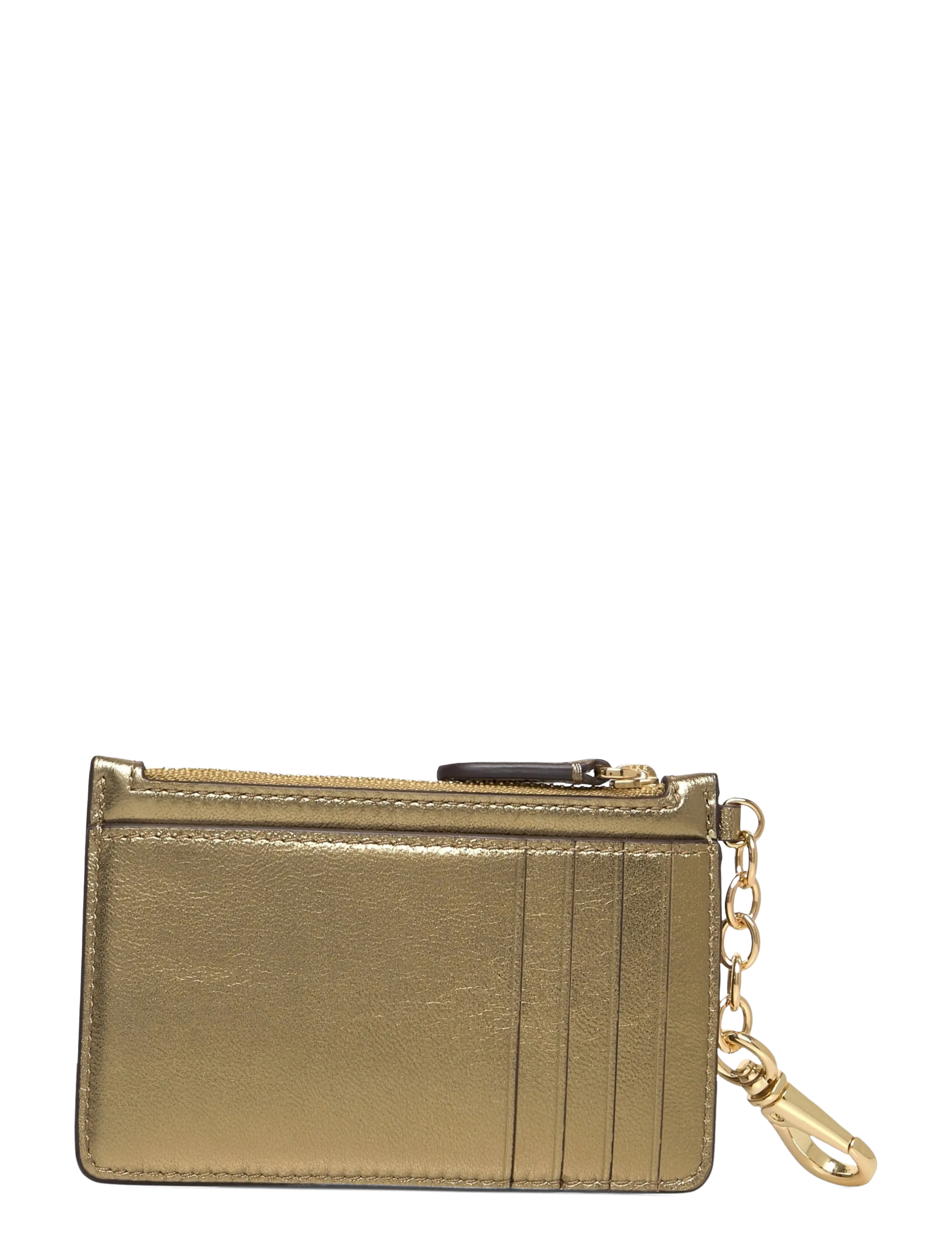 Lauren Ralph Lauren - Metallic Nappa Leather Zip Card Case - antique gold - 1