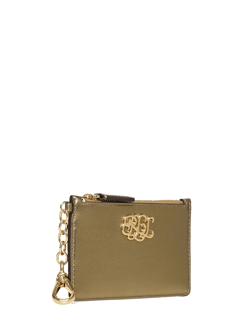 Lauren Ralph Lauren - Metallic Nappa Leather Zip Card Case - korthållare - antique gold - 2