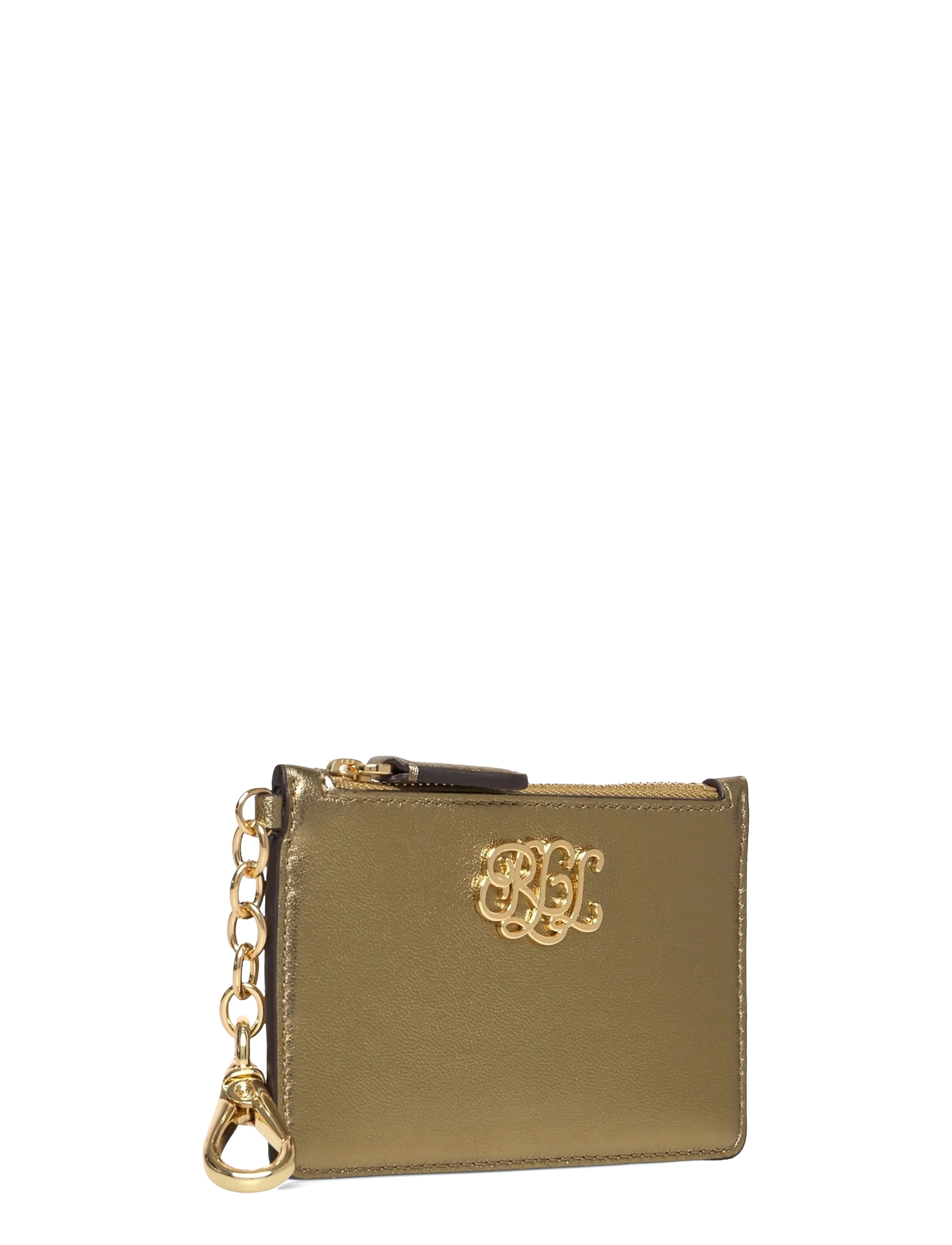 Lauren Ralph Lauren - Metallic Nappa Leather Zip Card Case - antique gold - 2