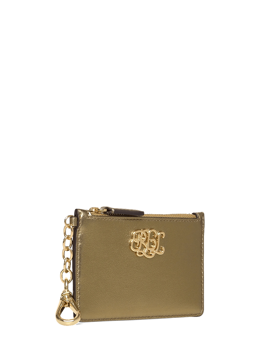 Lauren Ralph Lauren - Metallic Nappa Leather Zip Card Case - antique gold - 2