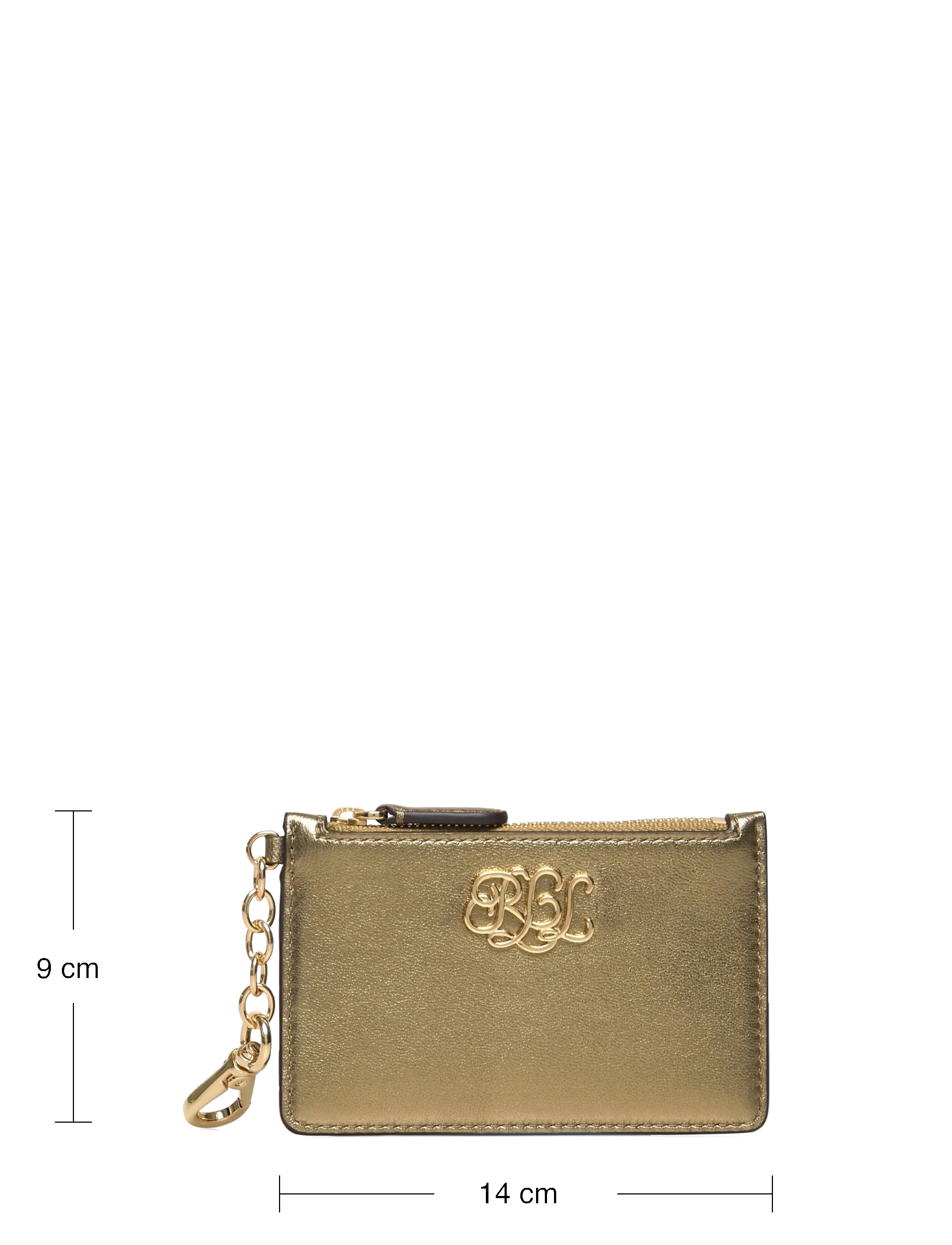 Lauren Ralph Lauren - Metallic Nappa Leather Zip Card Case - antique gold - 3