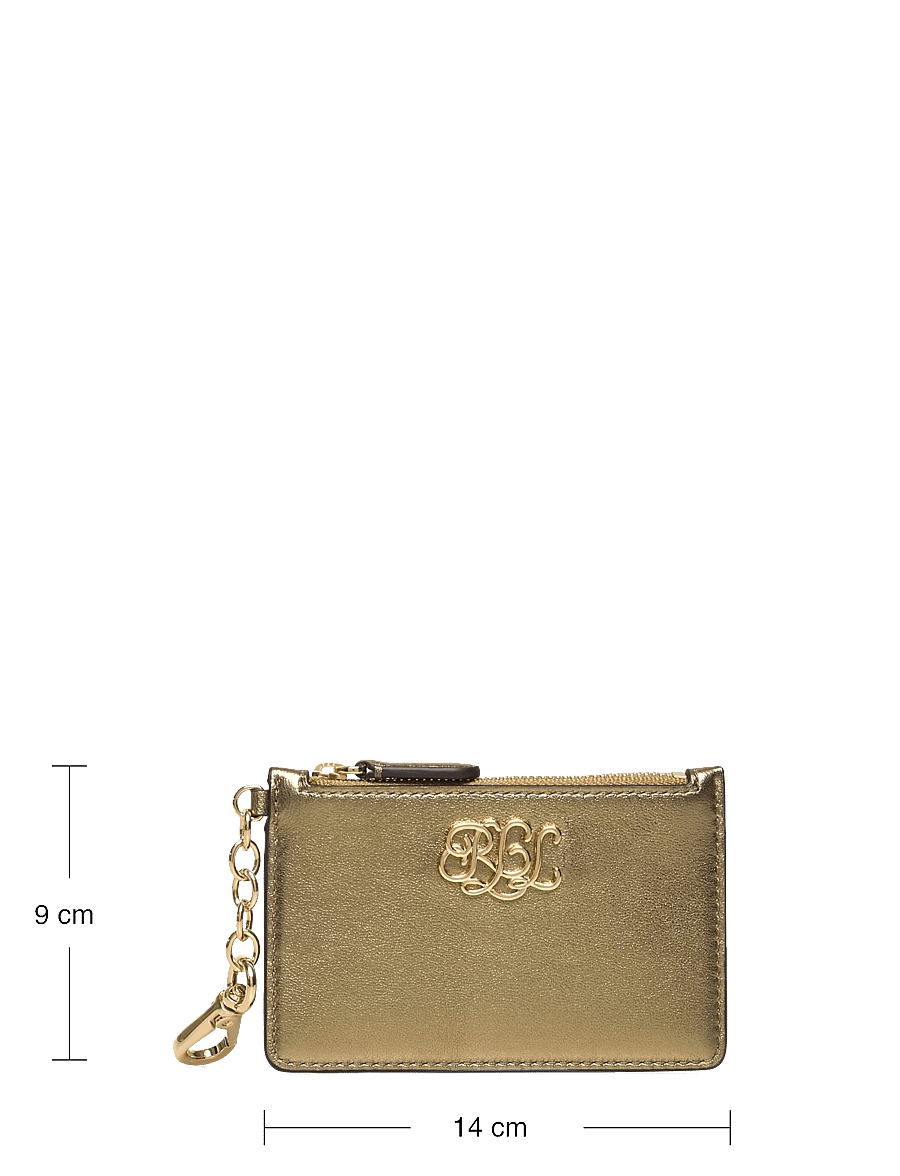 Lauren Ralph Lauren - Metallic Nappa Leather Zip Card Case - antique gold - 3