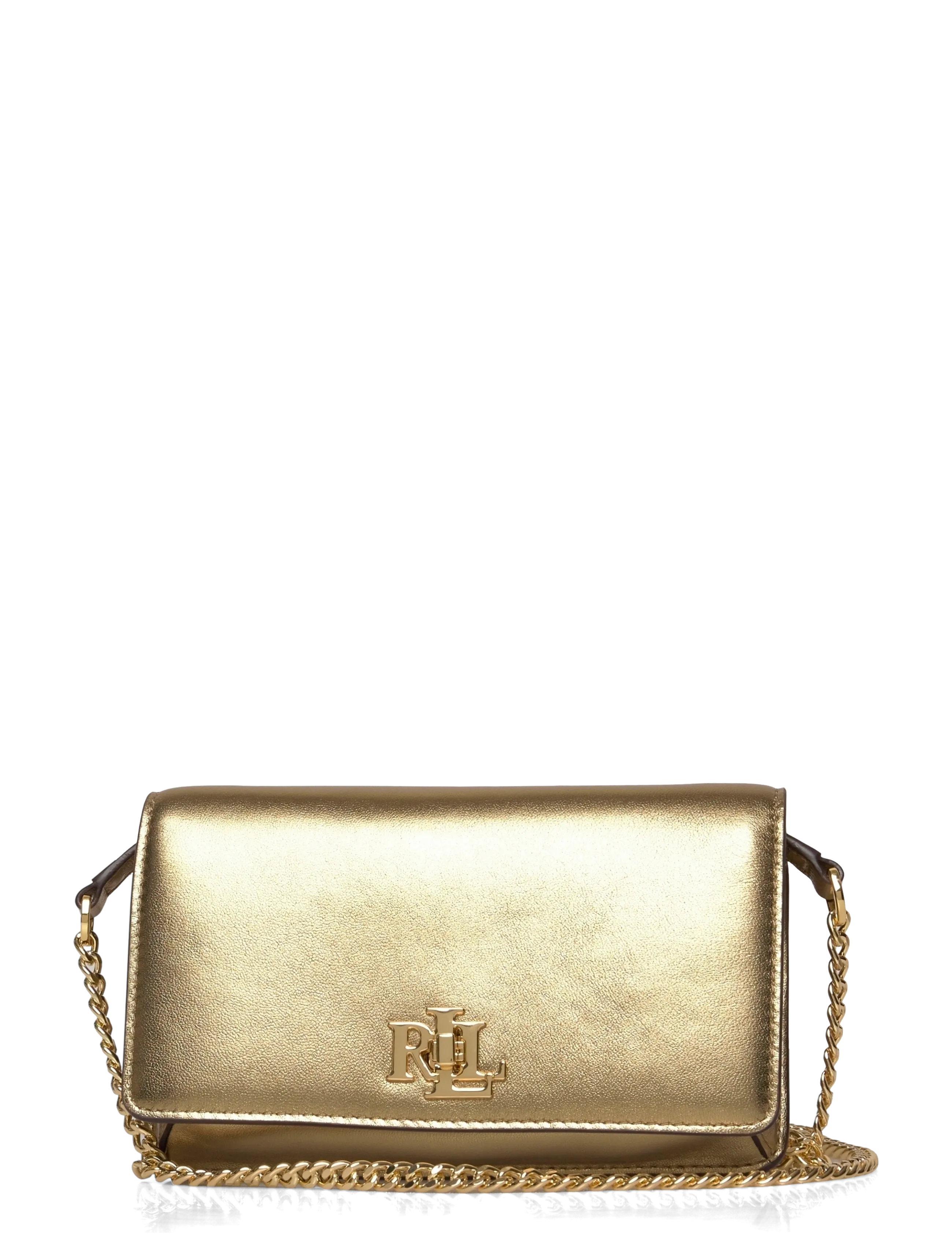 Lauren Ralph Lauren Metallic Crossbody Turn-Lock Tech Case - Axlartöskur - ANTIQUE GOLD / gold