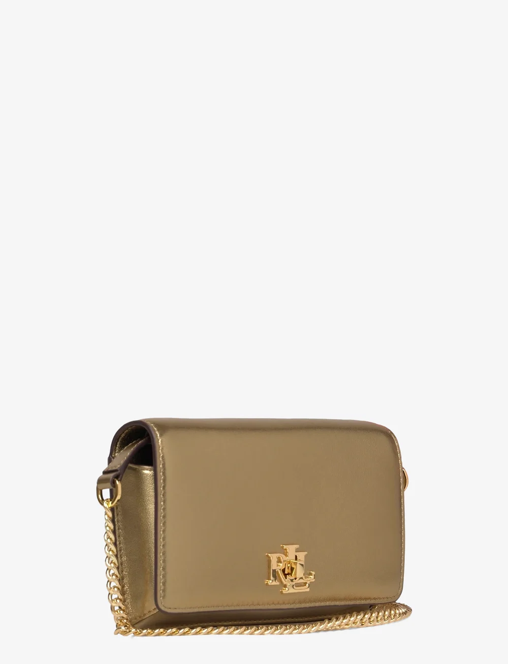 Lauren Ralph Lauren - Metallic Crossbody Turn-Lock Tech Case - særlige begivenheder - antique gold - 2