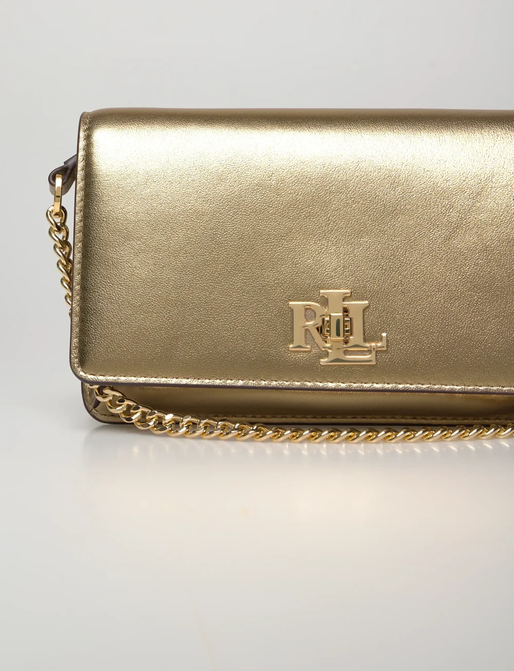 Lauren Ralph Lauren - Metallic Crossbody Turn-Lock Tech Case - særlige begivenheder - antique gold - 3