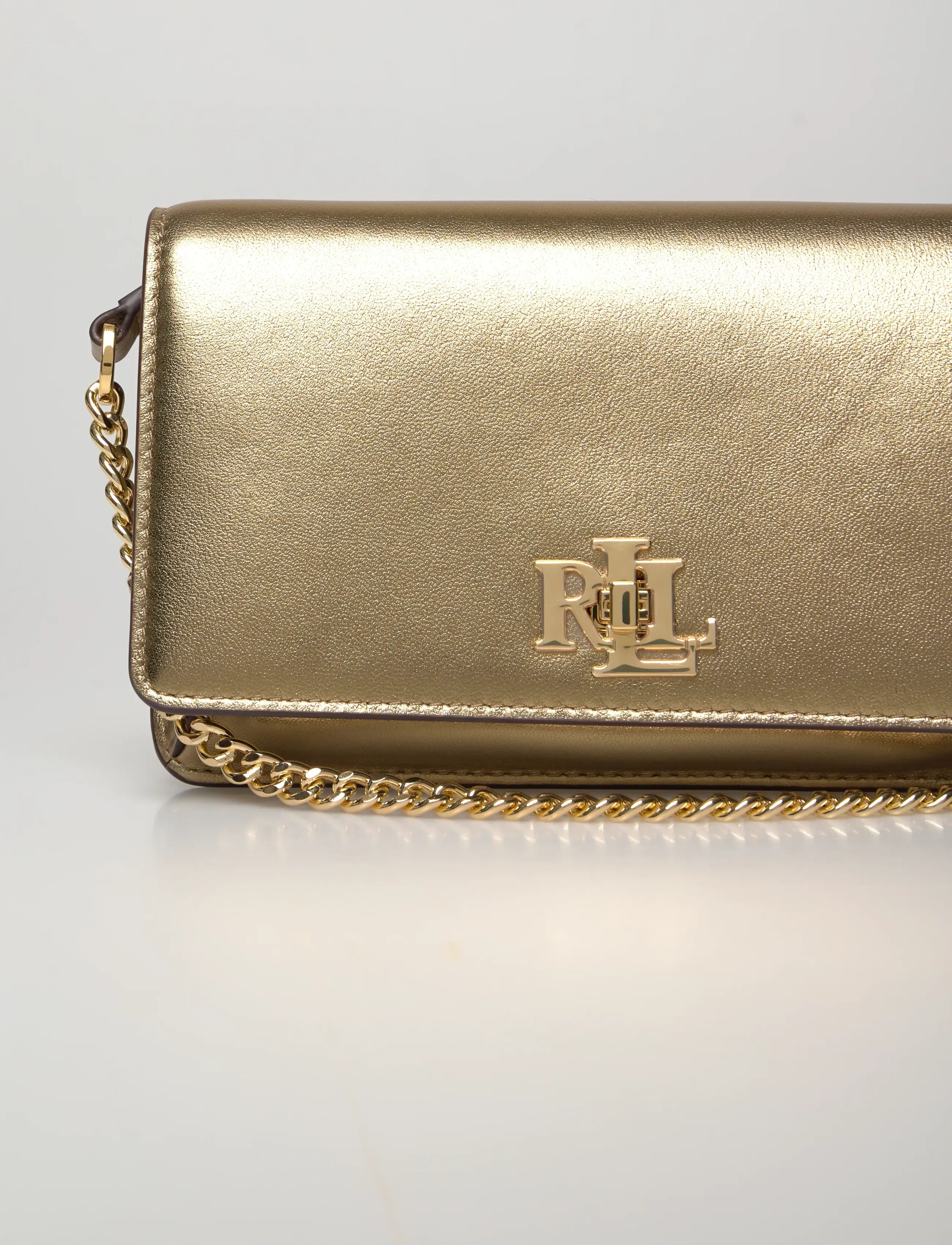Lauren Ralph Lauren - Metallic Crossbody Turn-Lock Tech Case - antique gold - 3