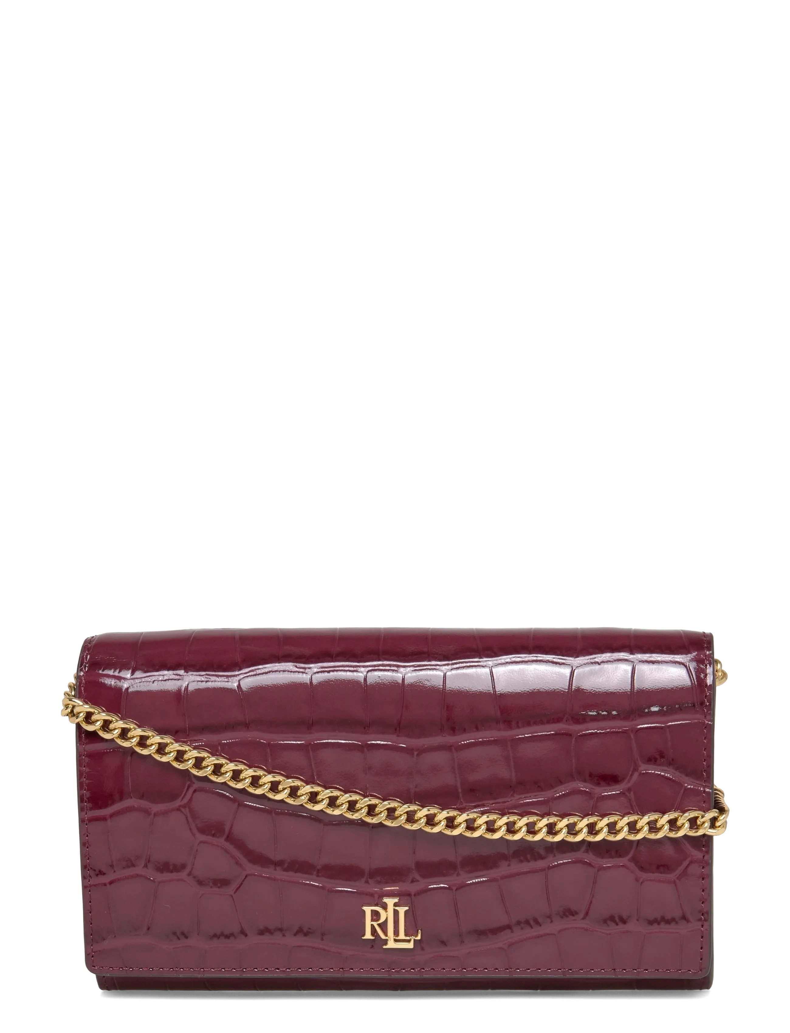 Lauren Ralph Lauren Croc-Embossed Medium Adair II Crossbody - Nyheder - DARK GARNET / burgundy