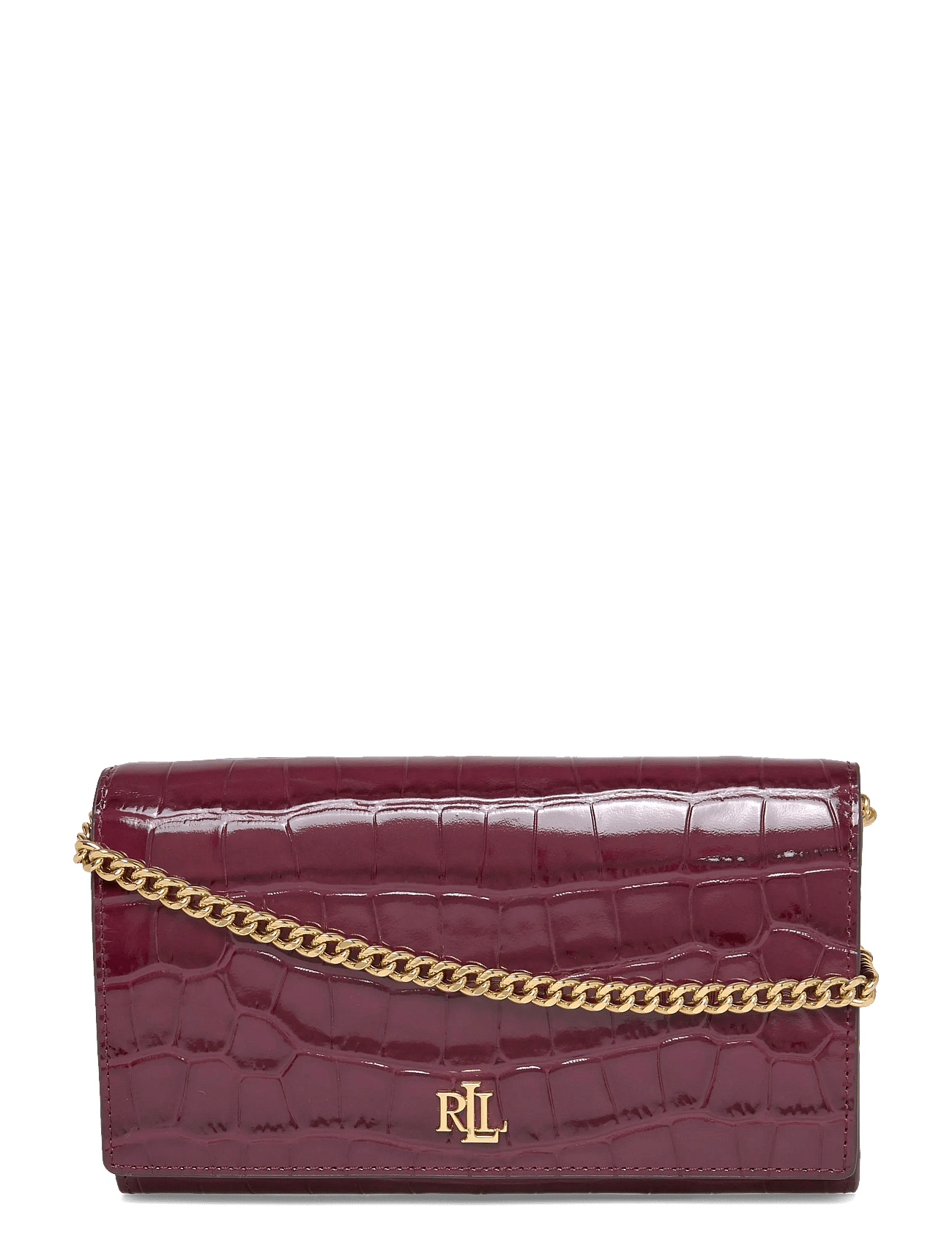 Croc-Embossed Medium Adair II Crossbody - DARK GARNET